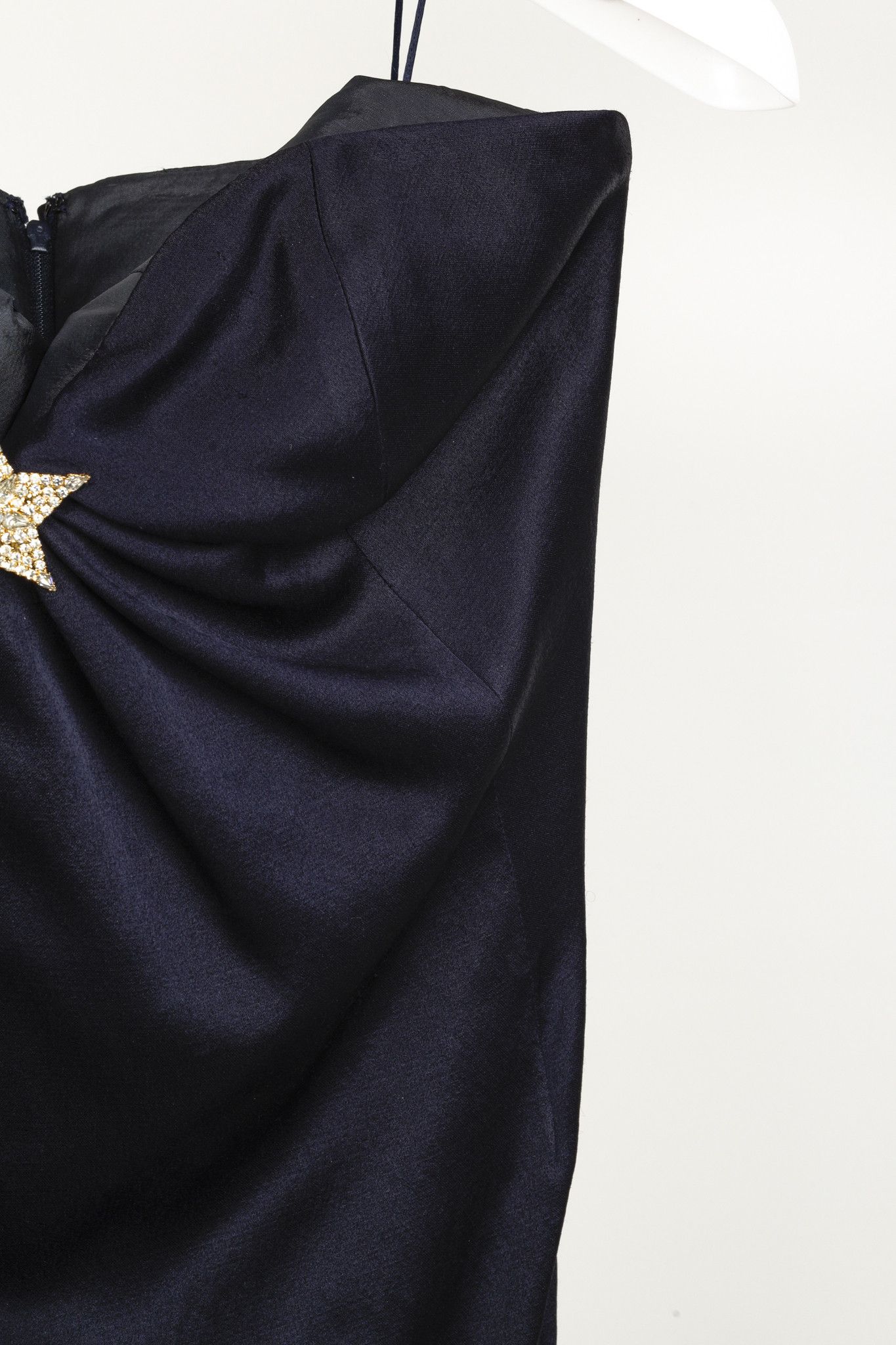 Moschino Moschino Couture Gold Star Bustier Woolen Navy Dress Size M / US 6-8 / IT 42-44 - 5 Thumbnail