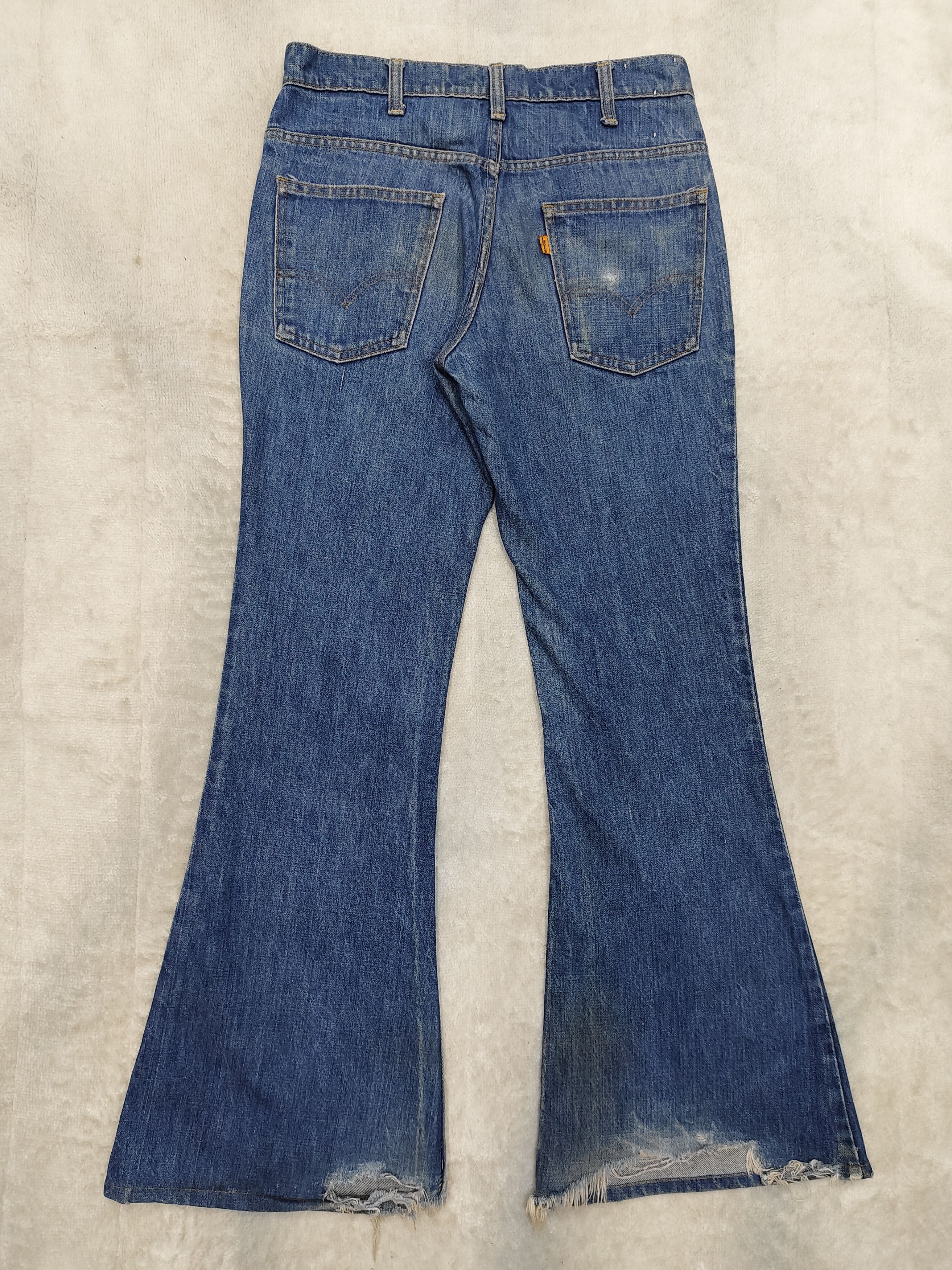 Levi's Vintage Clothing 70s Levis🔥Classic Big Bell Bottom Flare Orange Tab Jeans Size US 30 / EU 46 - 5 Thumbnail