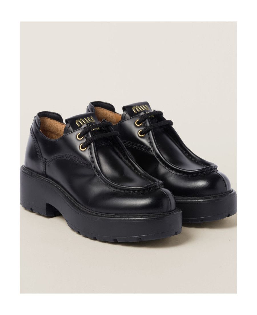 Miu Miu Leather Oxford Platform Derby Shoes Size US 11 / IT 41 - 1 Thumbnail
