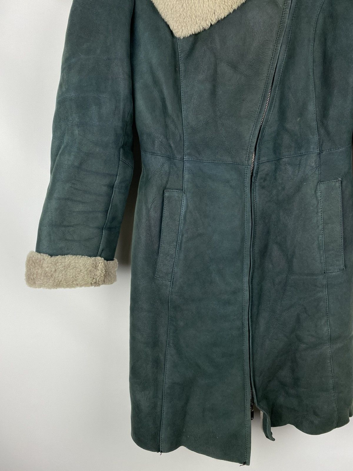 Vintage Vintage Avant-garde ladies shearling fur leather coat jacket Size S / US 4 / IT 40 - 5 Thumbnail