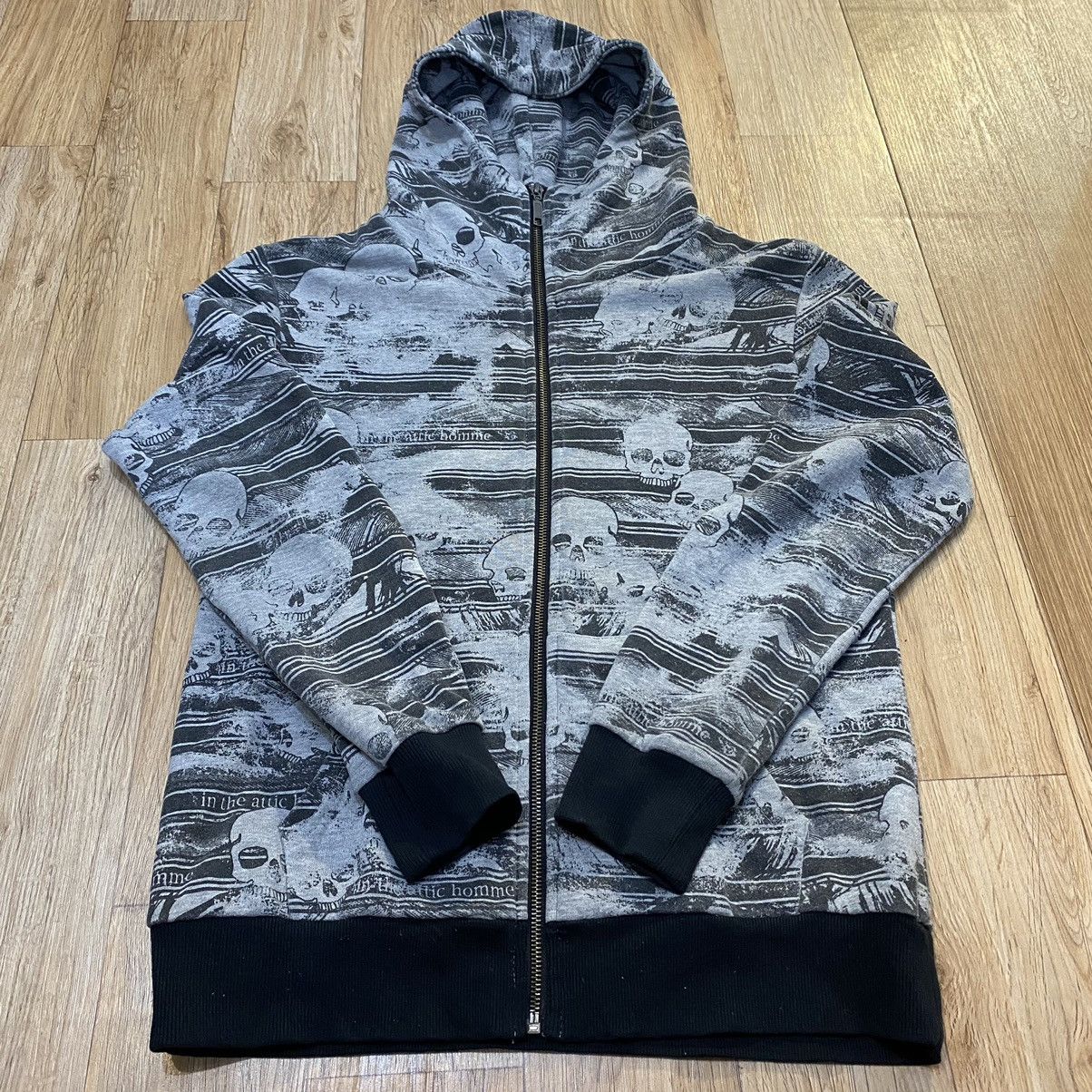 In The Attic 2000s In the Attic Punk Style Skull Full Print Zip Up Hoodie Size US M / EU 48-50 / 2 - 3 Thumbnail