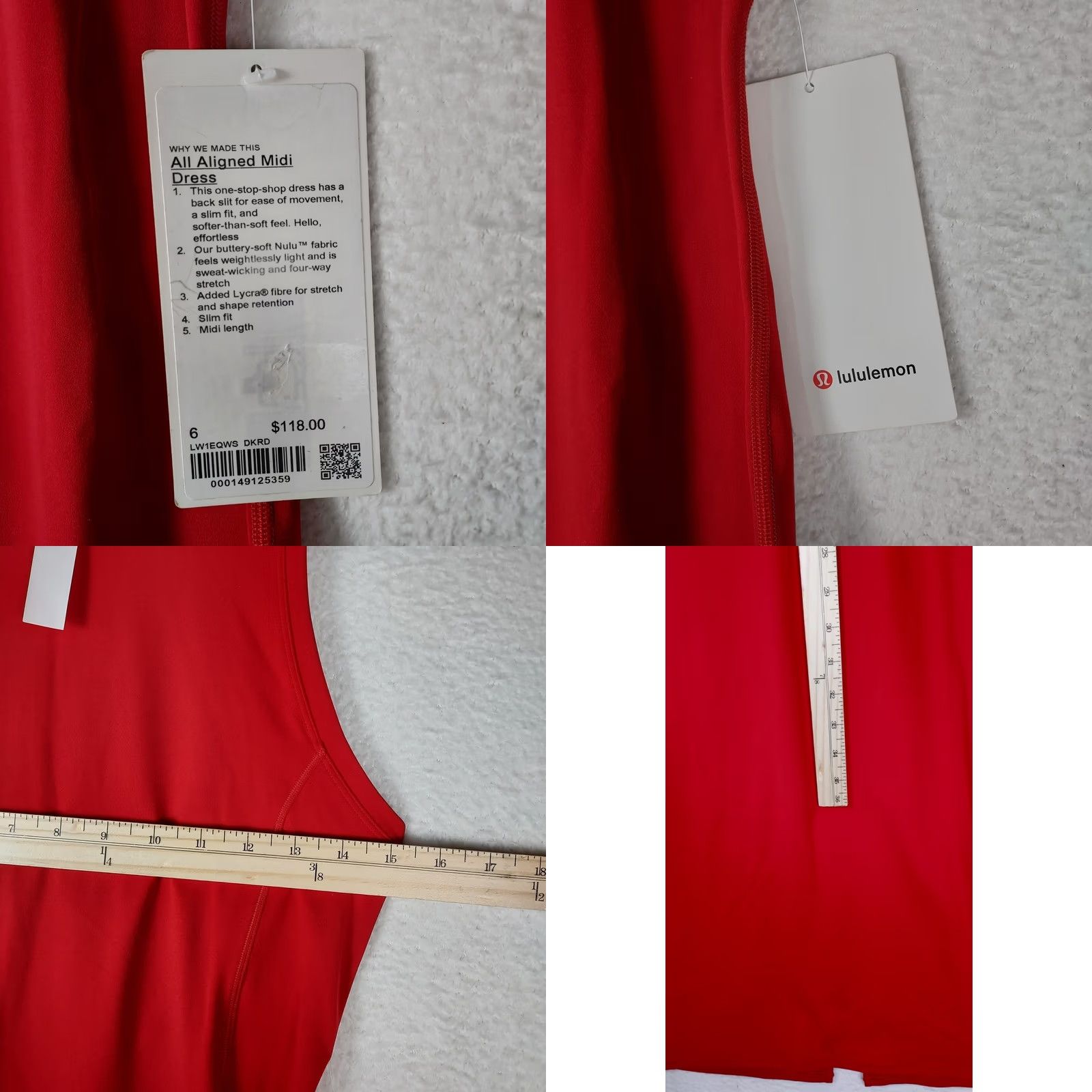 Lululemon Lululemon All Aligned Midi Dress Womens 6 Red Nulu Sleeveless NWT Size M / US 6-8 / IT 42-44 - 8 Thumbnail