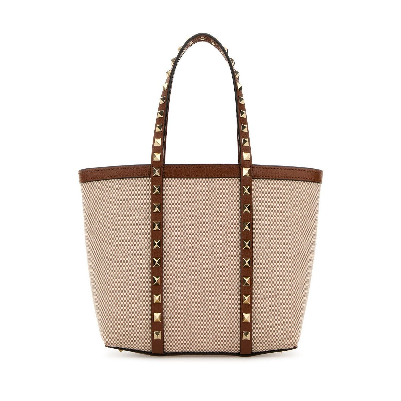 Valentino VALENTINO GARAVANI Rockstud Medium Two-Tone Natural Brown Ca Size ONE SIZE - 3 Thumbnail