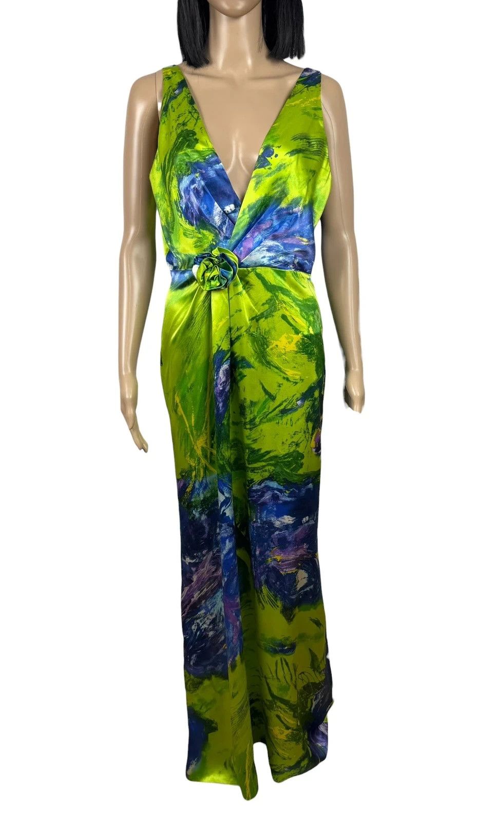 Other Renato Nucci Long Silk Dress Printed Draped size 42 Size L / US 10 / IT 46 - 2 Thumbnail