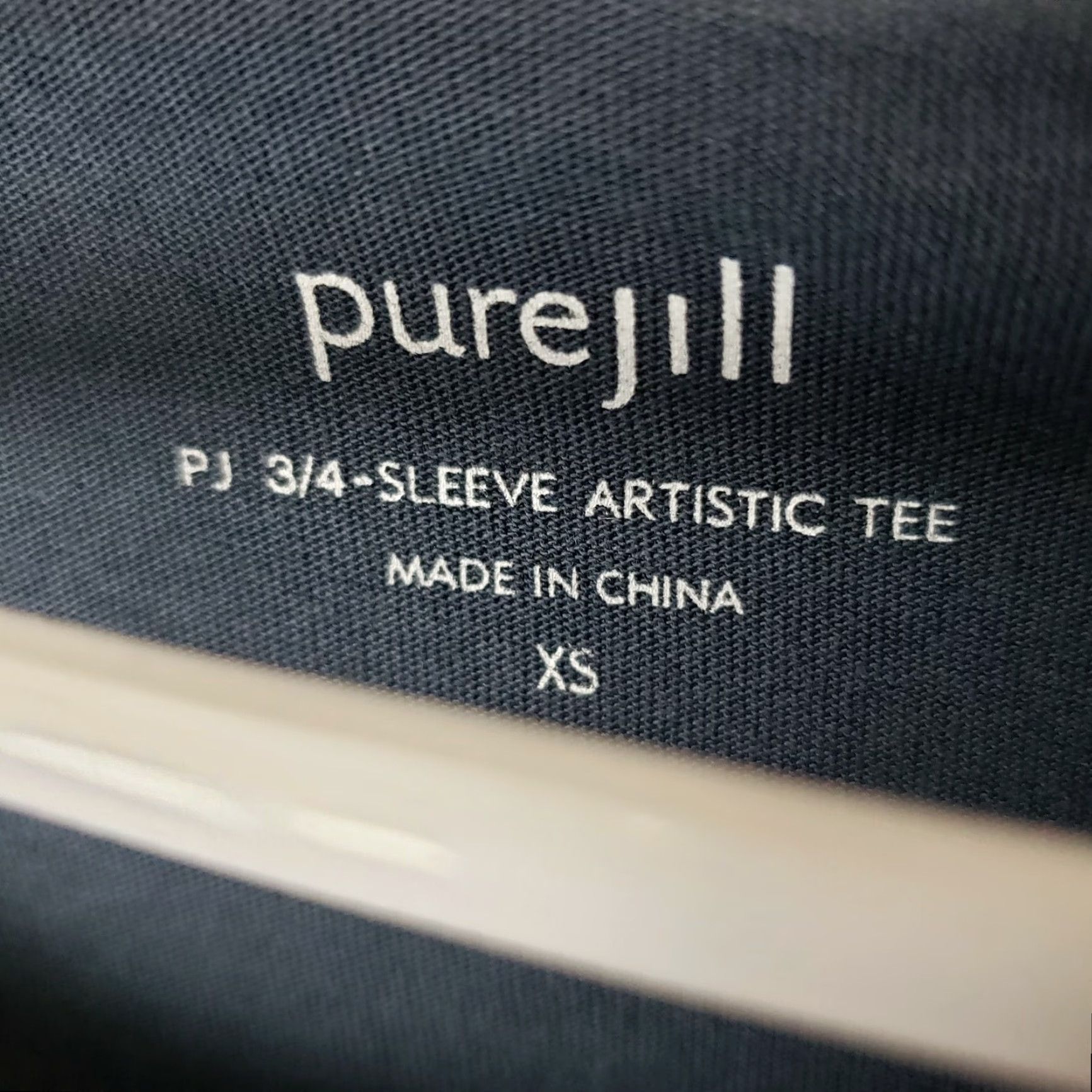 Vintage PureJill Womens 3/4 Sleeve Artistic Tee XS Solid Gray/Blue Cotton Blend T-Shirt Women's Casual Shirt Size XS / US 0-2 / IT 36-38 - 5 Thumbnail