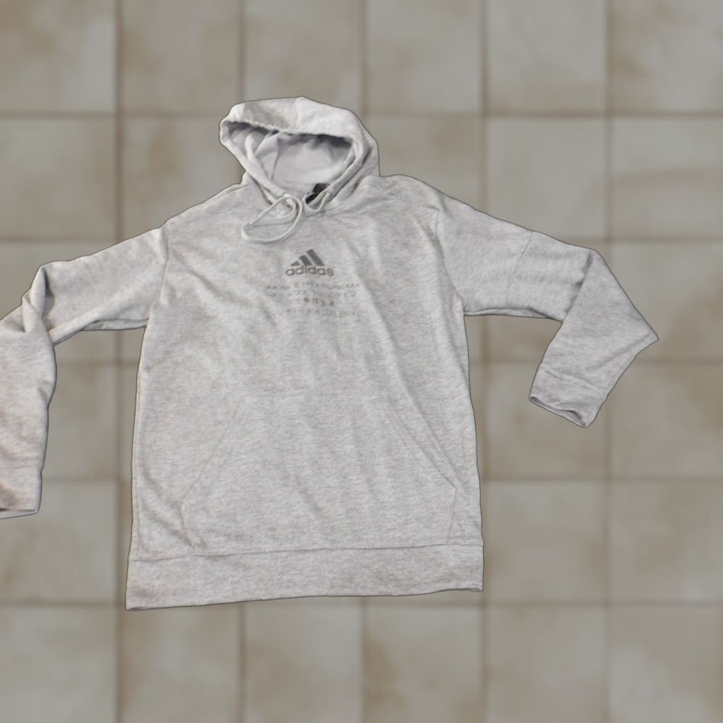 Adidas Adidas Hoodie Mens XL Gray Logo Pullover Stretch Active Knit Short Sleeve? Size US XL / EU 56 / 4 - 1 Thumbnail