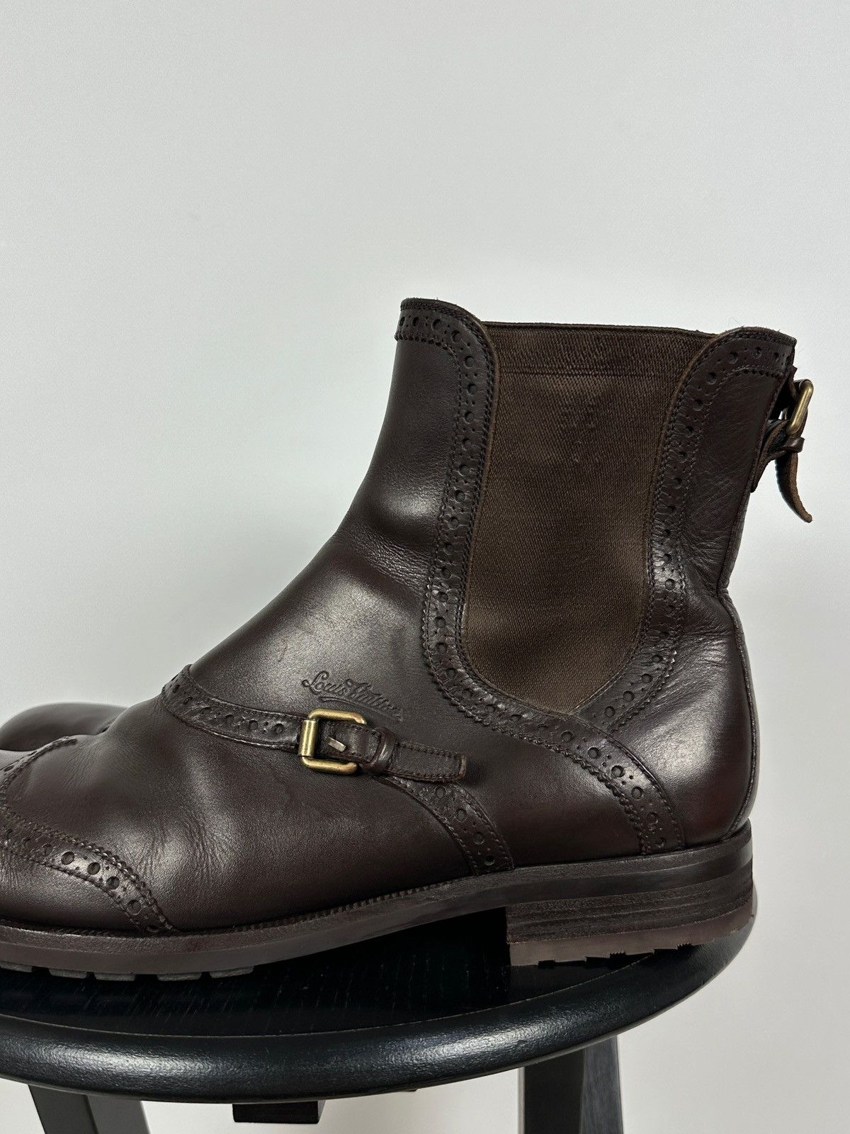 Louis Vuitton Louis Vuitton Brown Leather Chelsea Wingtip Brogue Boots Size US 12 / EU 45 - 15 Thumbnail