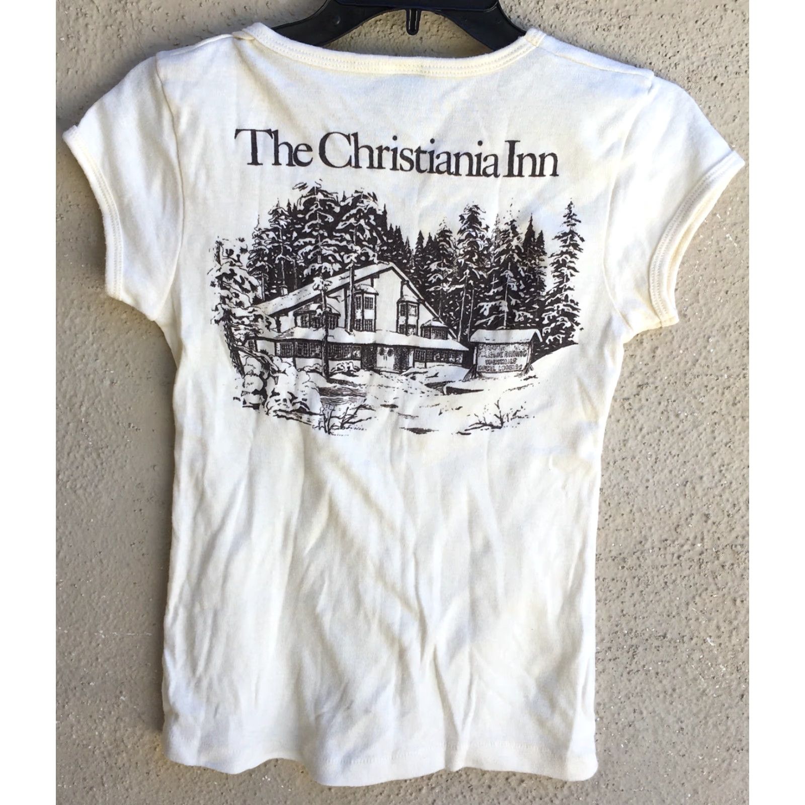 Vintage VINTAGE The Christiania Inn T Shirt Ladies 70s 80s Stedman Made In USA Size L Ivory Polycotton Graphic Hippy 1970s 1980s Mens/Womens? Size L / US 10 / IT 46 - 6 Thumbnail