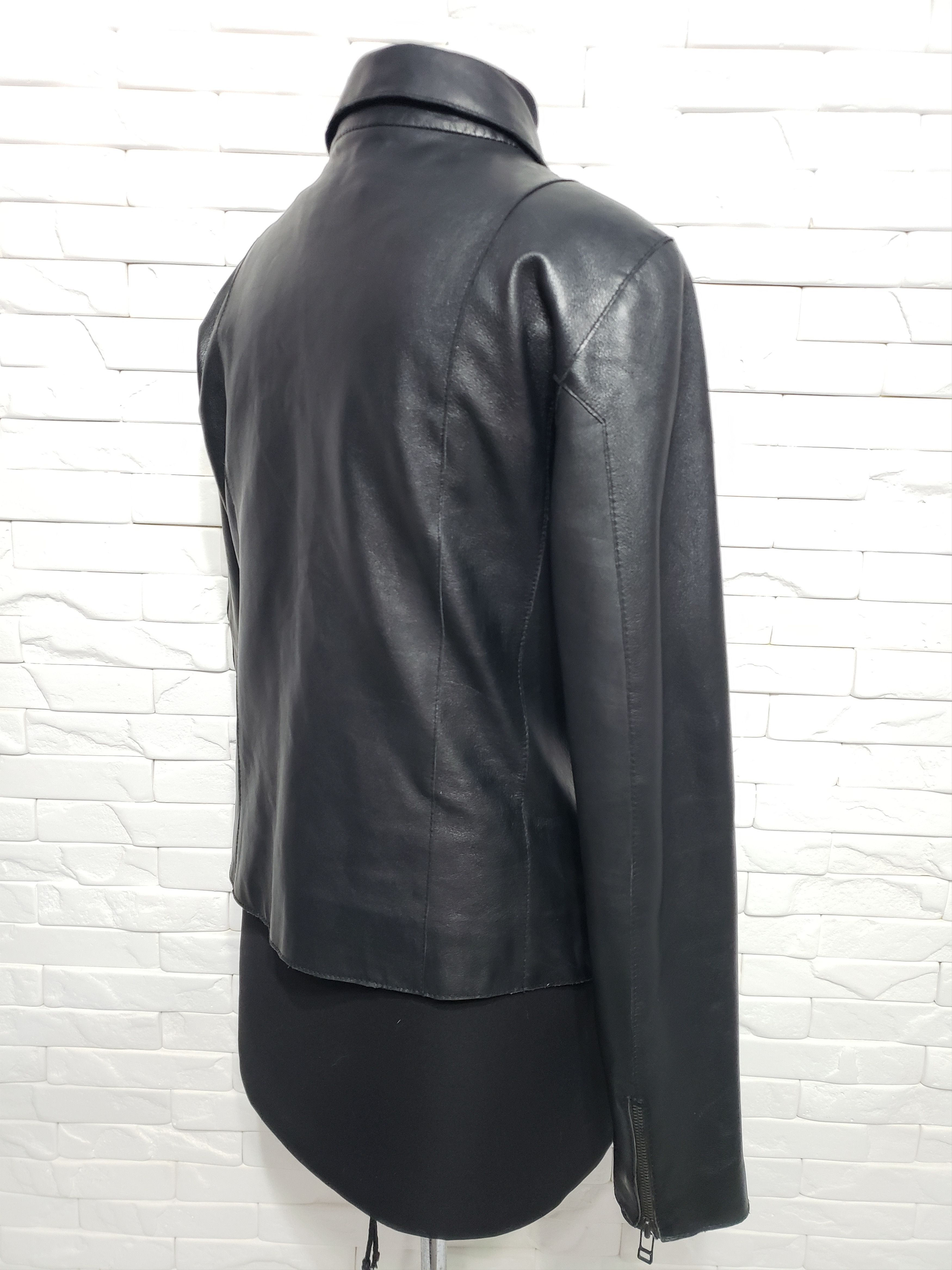Genuine Leather Stylish women's black leather jacket. Size XL / US 12-14 / IT 48-50 - 5 Thumbnail
