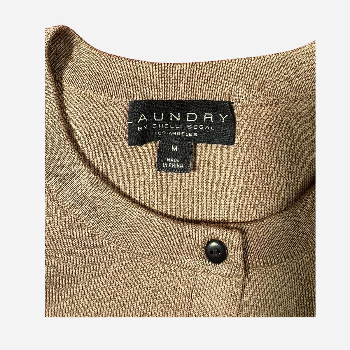 Laundry by Shelli Segal Laundry by Shelli Segal Camel Black Crew Neck Cardigan Sz M Size M / US 6-8 / IT 42-44 - 13 Thumbnail