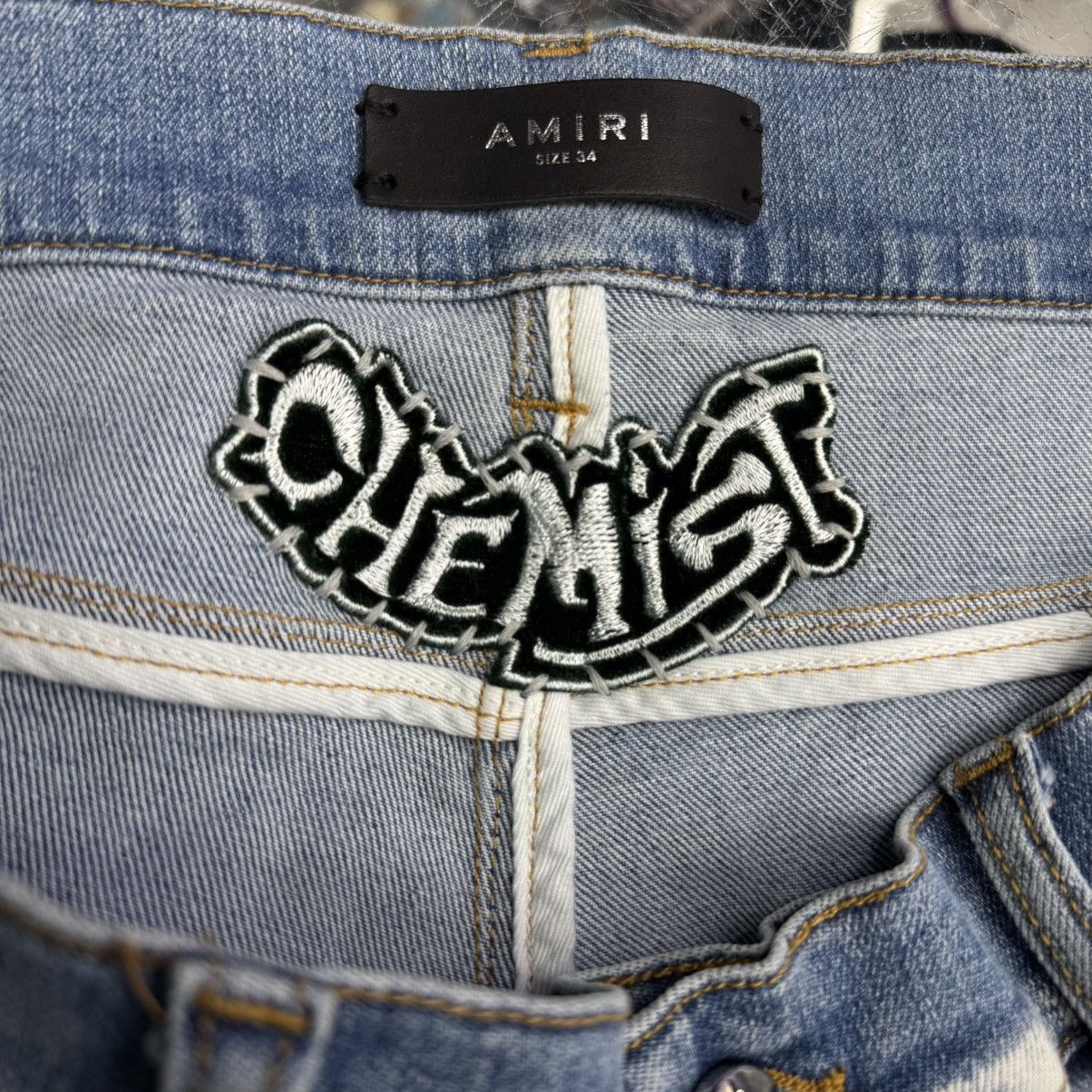 Amiri Amiri Chemist Leather Star Patch Jeans Light Indigo Size US 34 / EU 50 - 8 Thumbnail