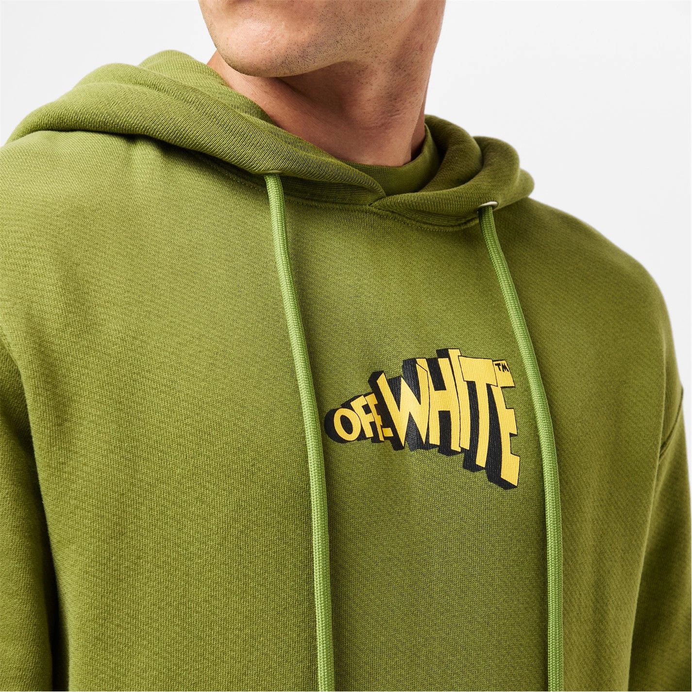 Off-White o1g2r1mq0226 Cartoon Arrows Slim Fit Hoodie In Green Size US M / EU 48-50 / 2 - 5 Thumbnail