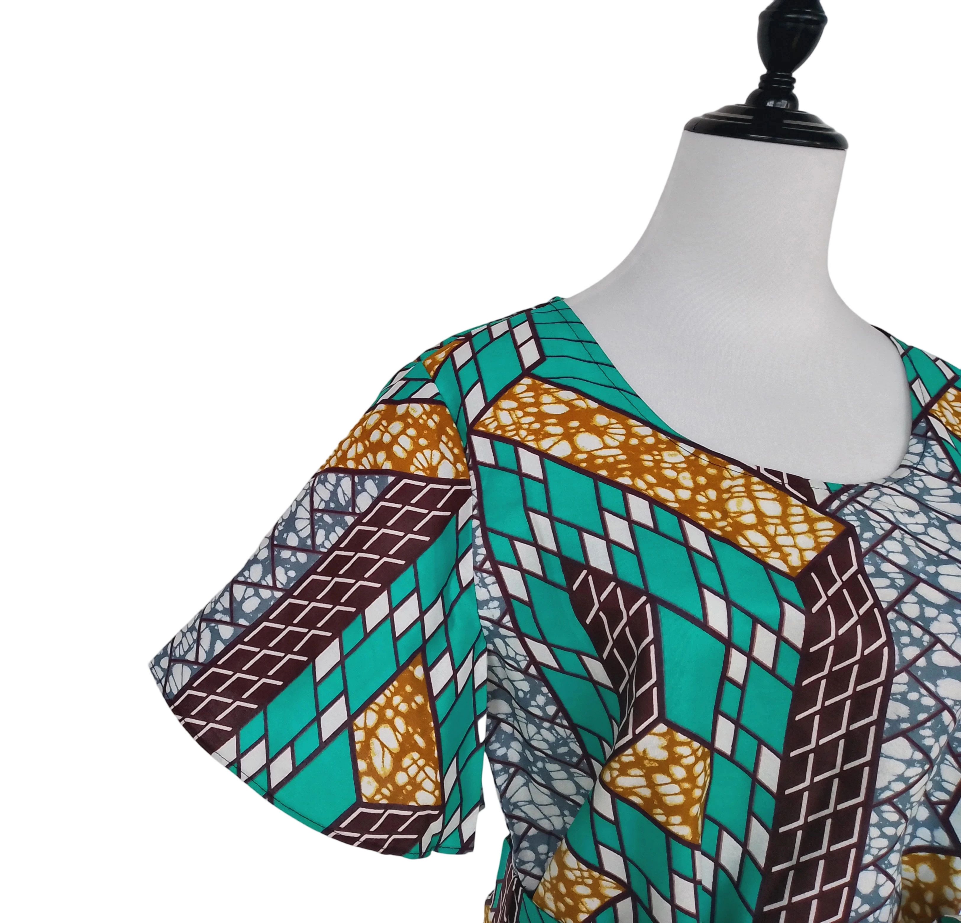 Other Cotton Tunic Shirt For Women African Wax Print Blouse Size L / US 10 / IT 46 - 3 Thumbnail