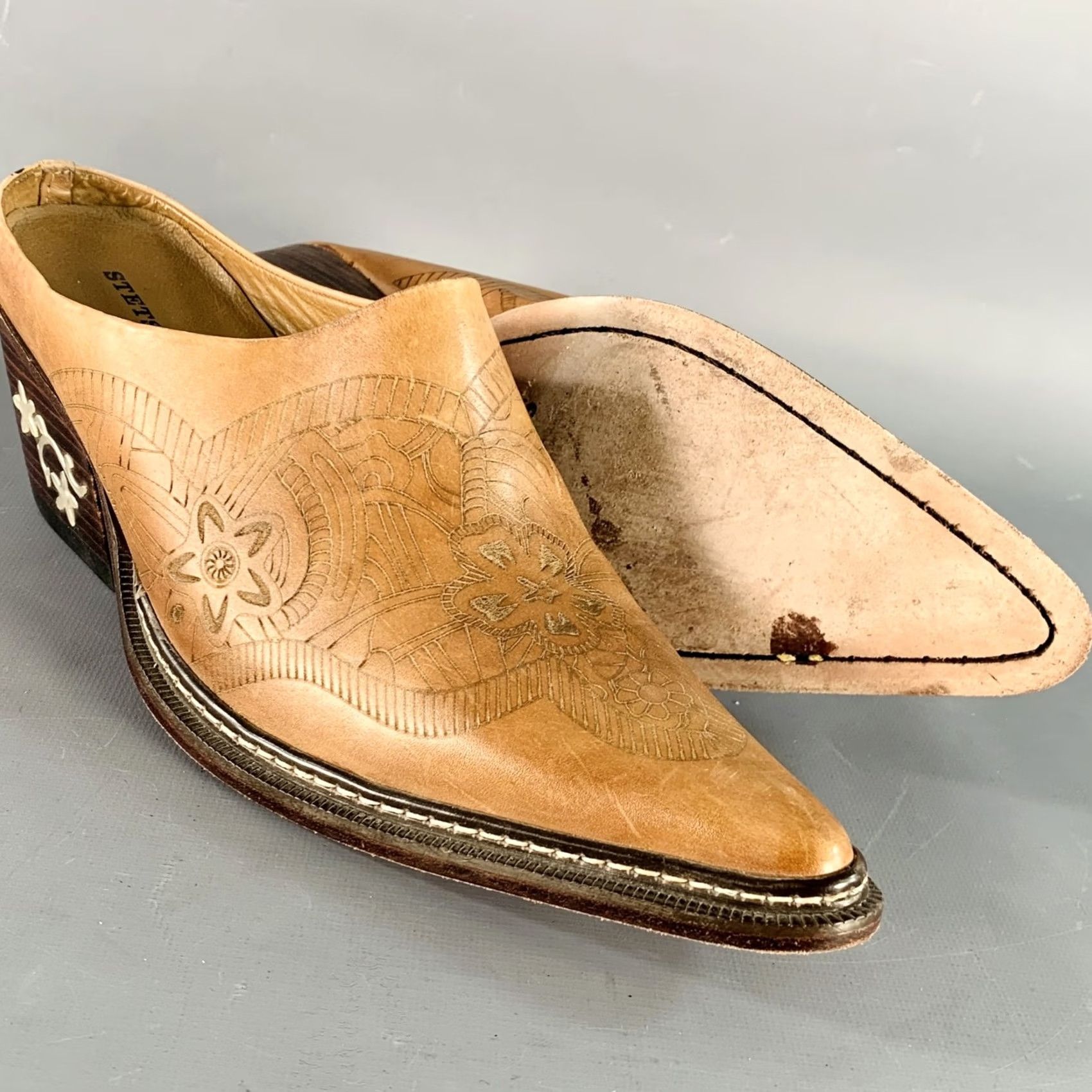 Stetson STETSON Mules Pumps Size 10 Camel Embossed Leather Western Adult Womens Size US 10 / IT 40 - 6 Thumbnail