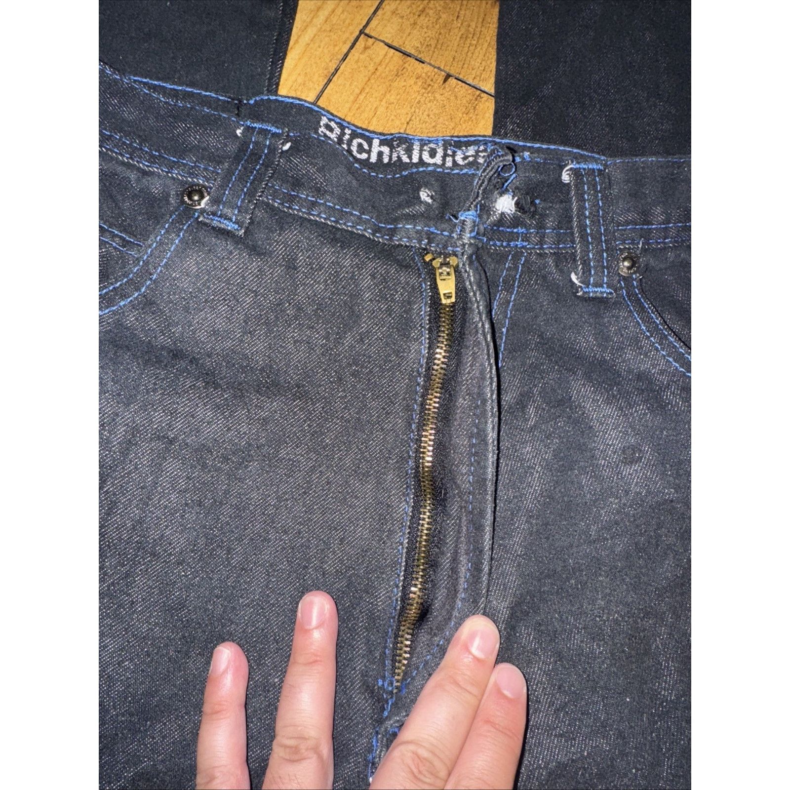 Vintage Rich Kid Jeans 36x32 Dark Wash Distressed Y2K Skater Size US 36 / EU 52 - 9 Thumbnail