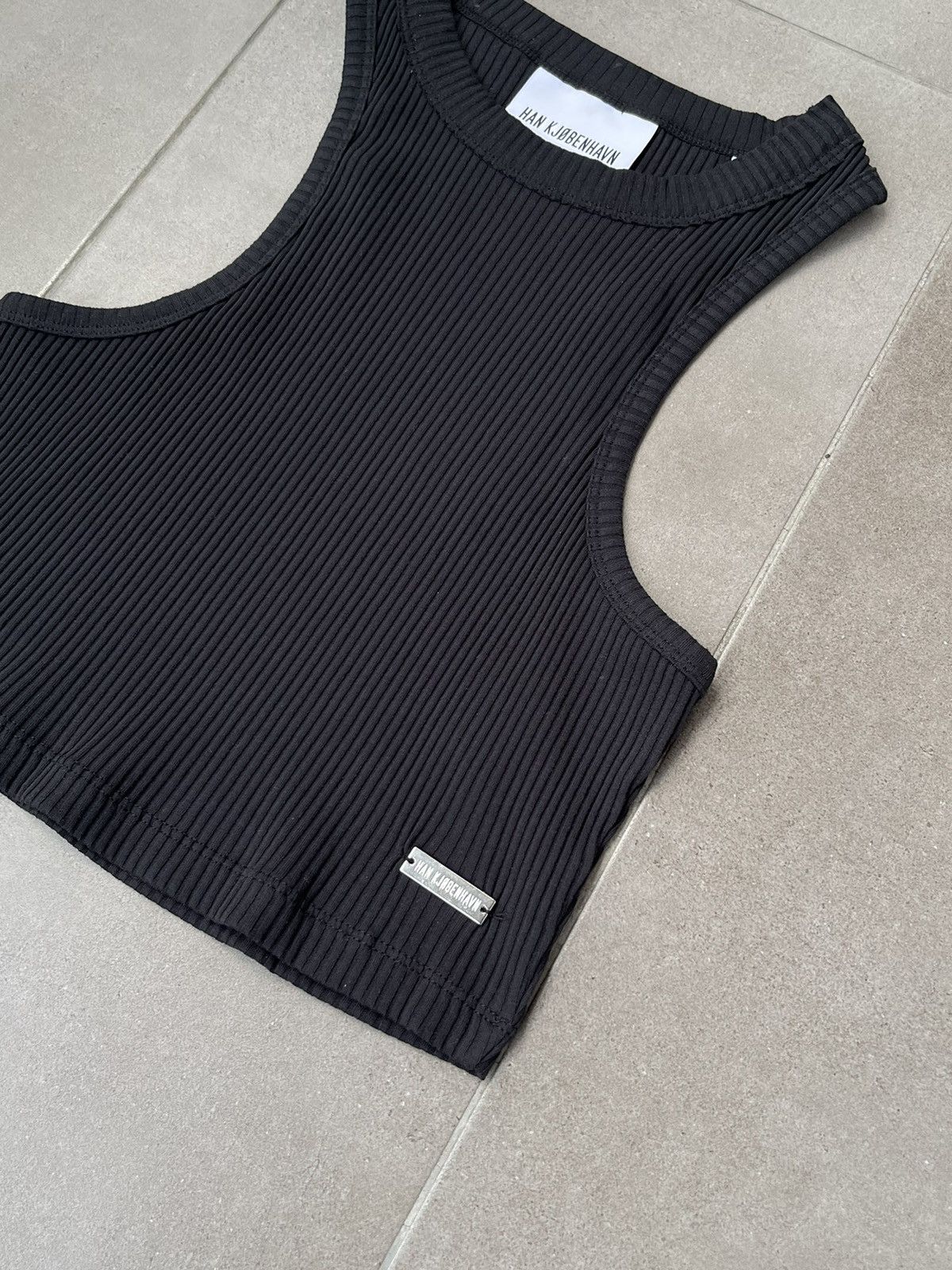 Han Kjobenhavn !DS! SS23 Han Kjobenhavn Light Ribbed Cropped Racer Top Size L / US 10 / IT 46 - 12 Thumbnail