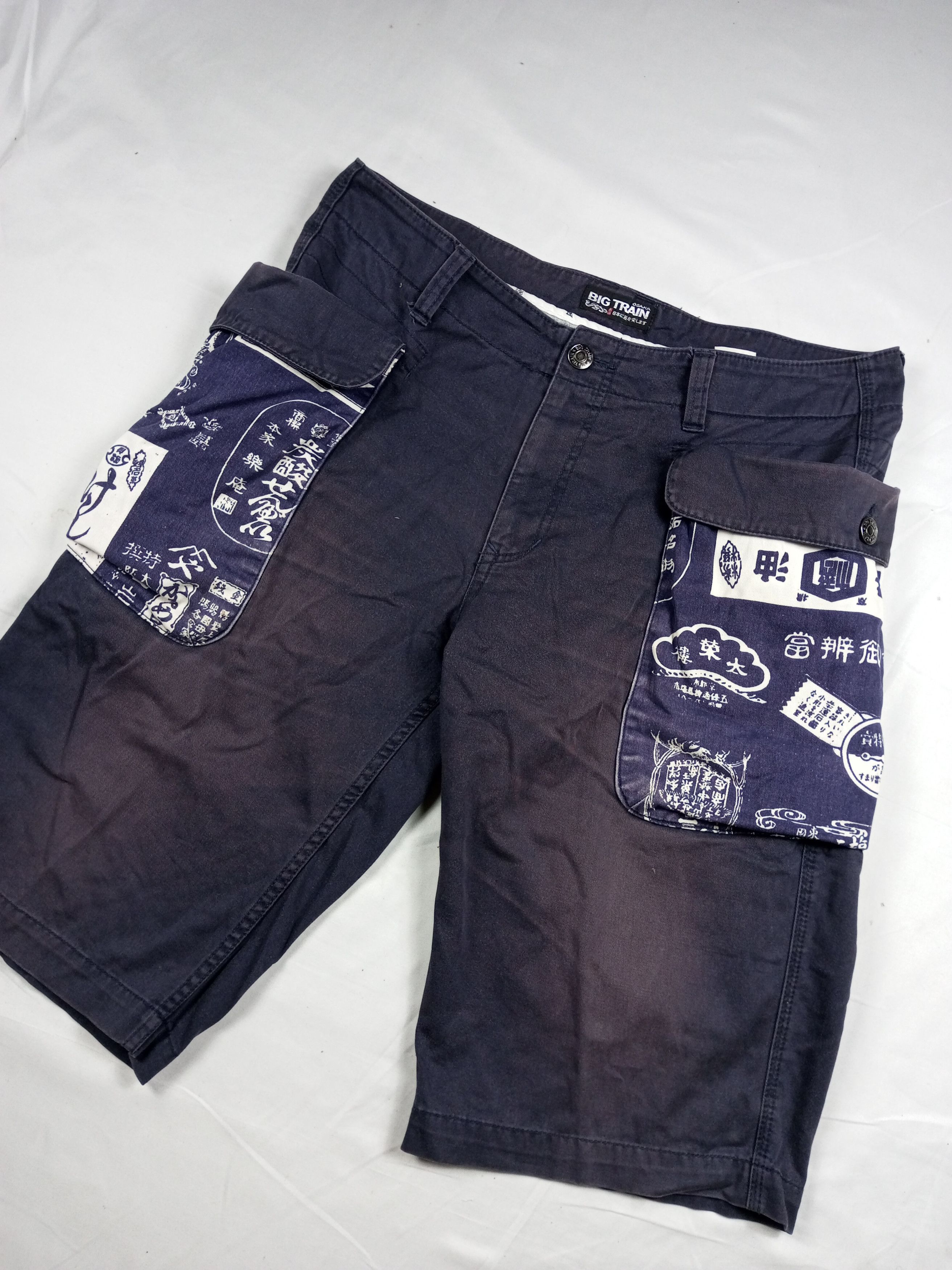 Japanese Brand Vintage 90s BIG TRAIN Faded Japanese Shorts Cargo Style Size US 38 / EU 54 - 2 Thumbnail