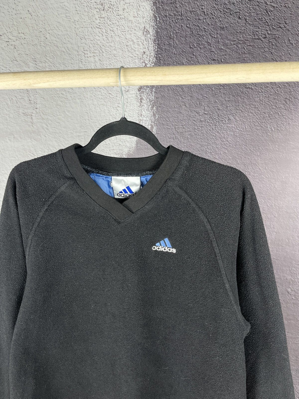 Adidas Adidas vintage 90s fleece v-neck sweater sweatshirt Size L / US 10 / IT 46 - 5 Thumbnail