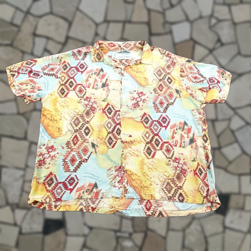 Jams World Vintage Jams World Shirt Mens 2XL Hawaiian Map Print Aloha Rayon Button Up Camp Size US XXL / EU 58 / 5 - 1 Thumbnail