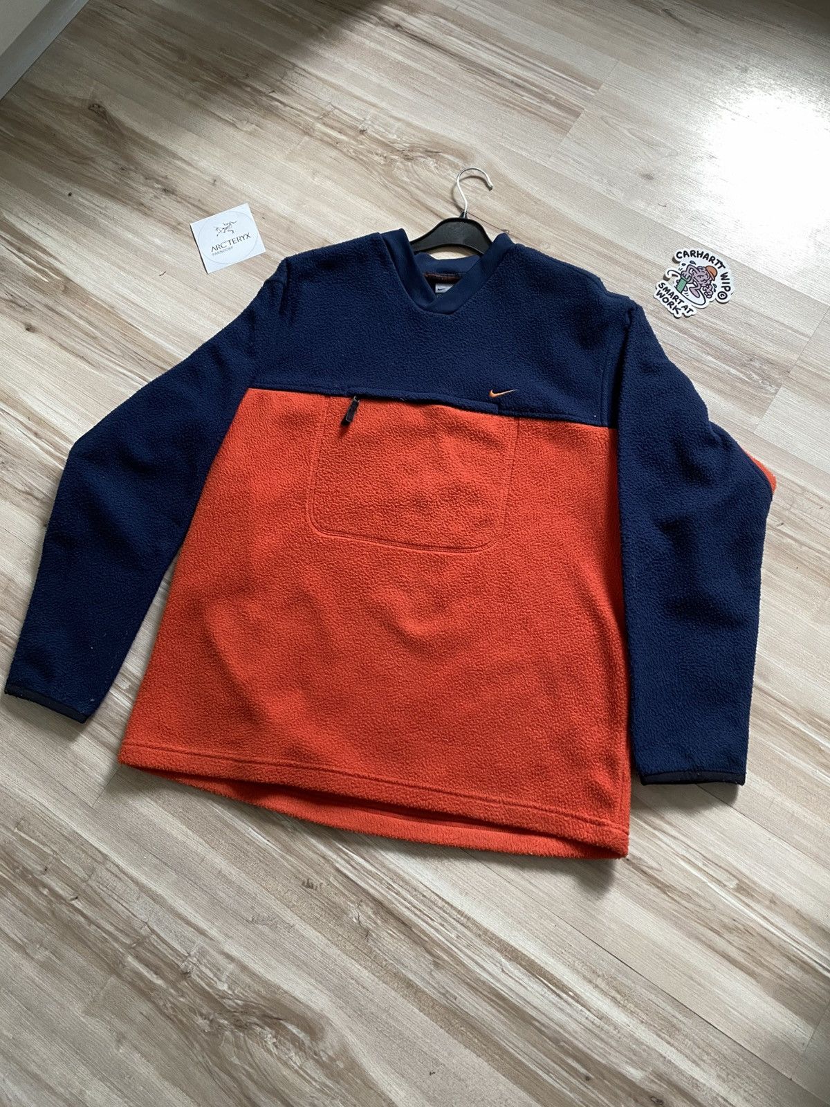 Nike × Vintage Vintage 🍊 90s sweatshirt nike fleece Size US S / EU 44-46 / 1 - 1 Thumbnail