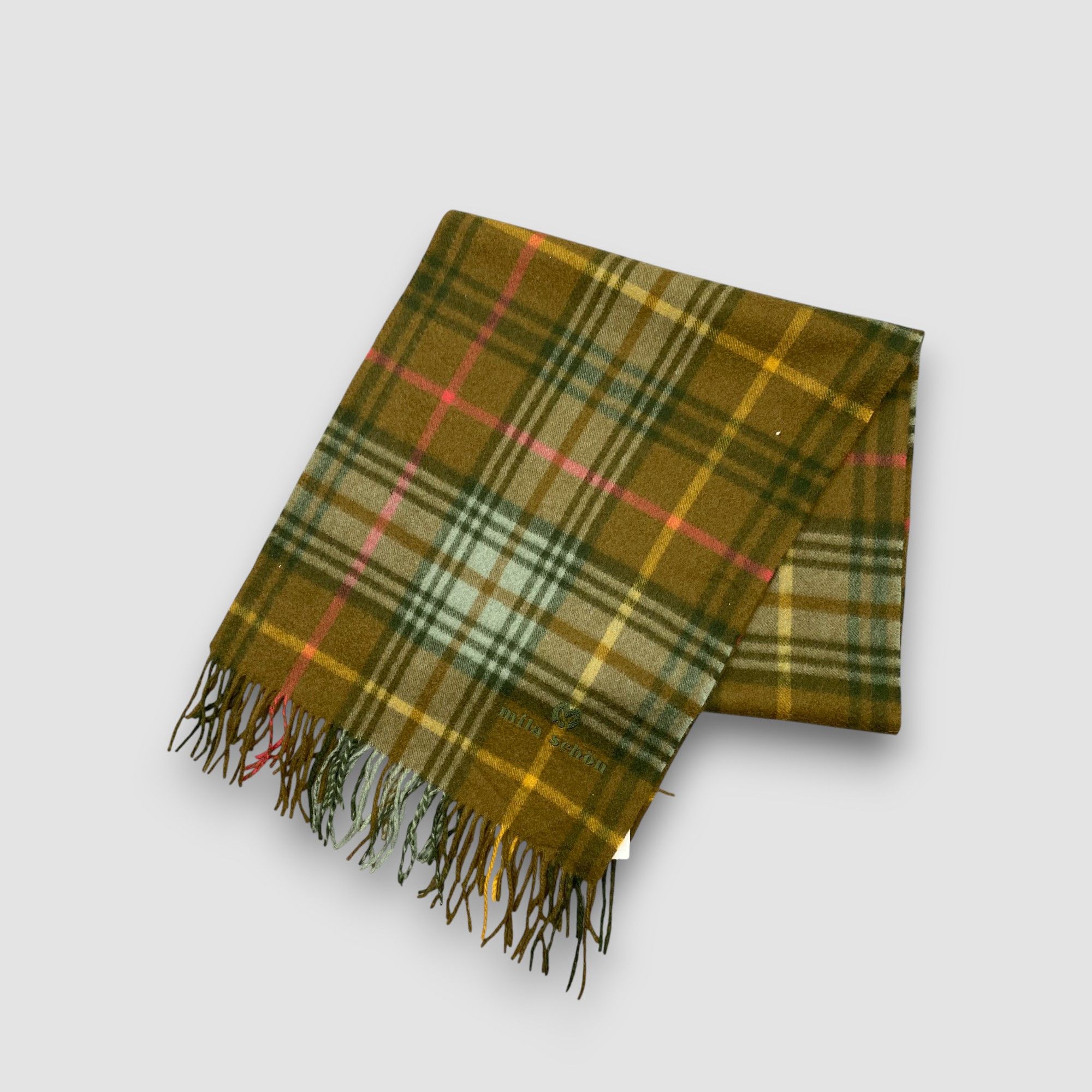 Mila Schon Vintage Mila Schon Scarf Muffler Plaid Cashmere Scarves Size ONE SIZE - 2 Thumbnail