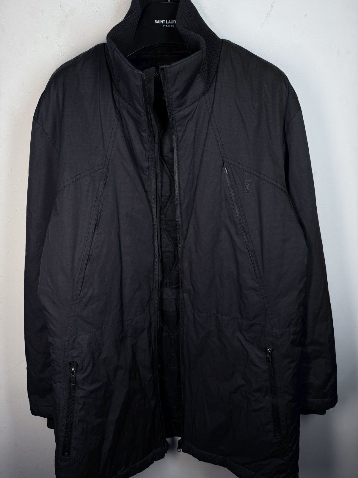 Yves Saint Laurent Warm YSL Jacket Black Padded Long Parka Vintage y2k Size US M / EU 48-50 / 2 - 11 Thumbnail