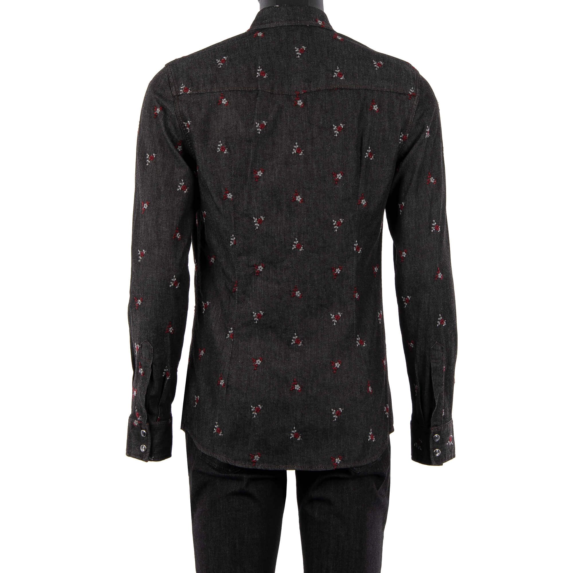 Dolce & Gabbana o1y0125 Denim Shirt in Black Size US M / EU 48-50 / 2 - 2 Thumbnail