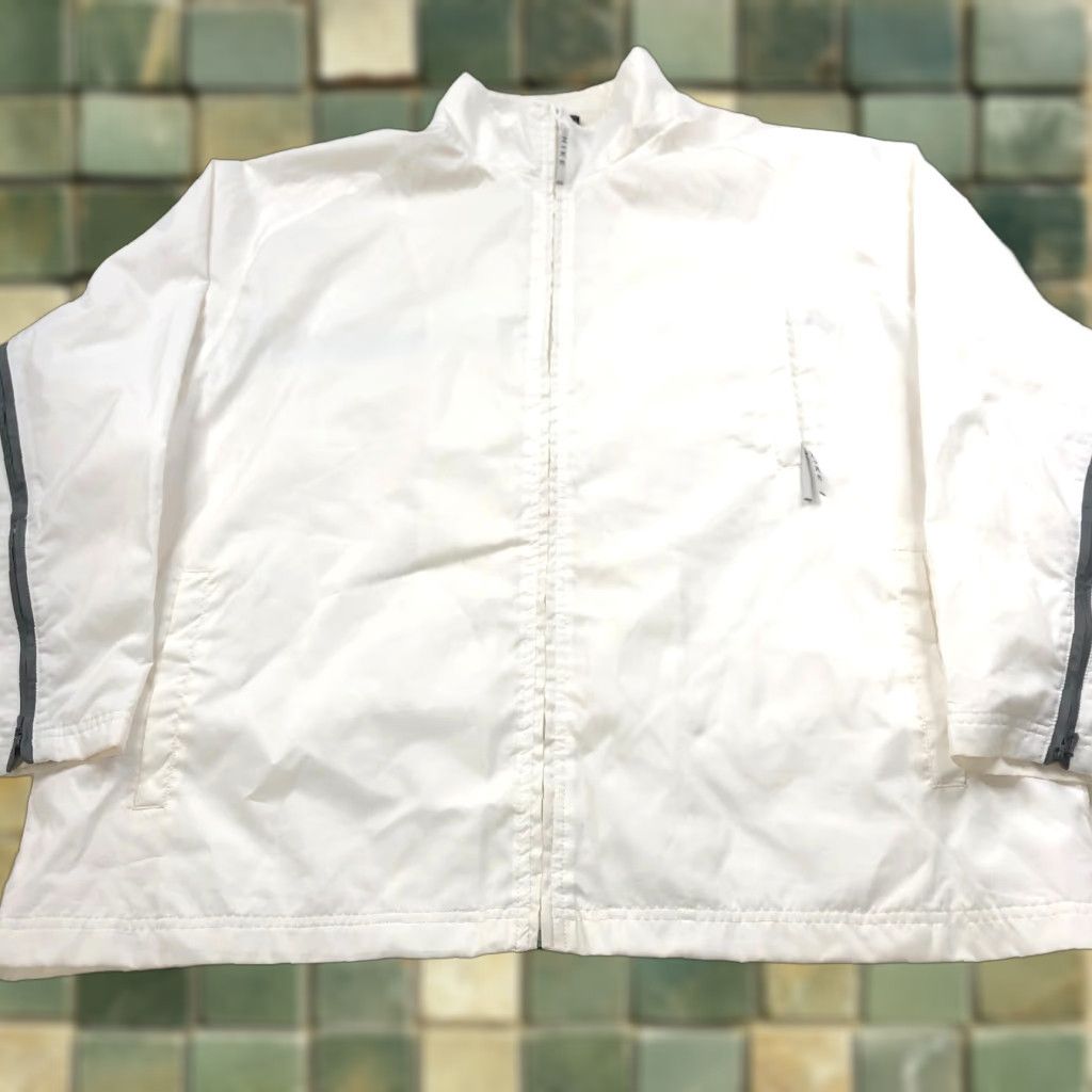 Nike Nike Windbreaker Jacket Mens Regular Large White Gray VTG 90s Windbreaker Full Zip Jacket Nike Air Casual Stonewashed? Size US L / EU 52-54 / 3 - 1 Thumbnail