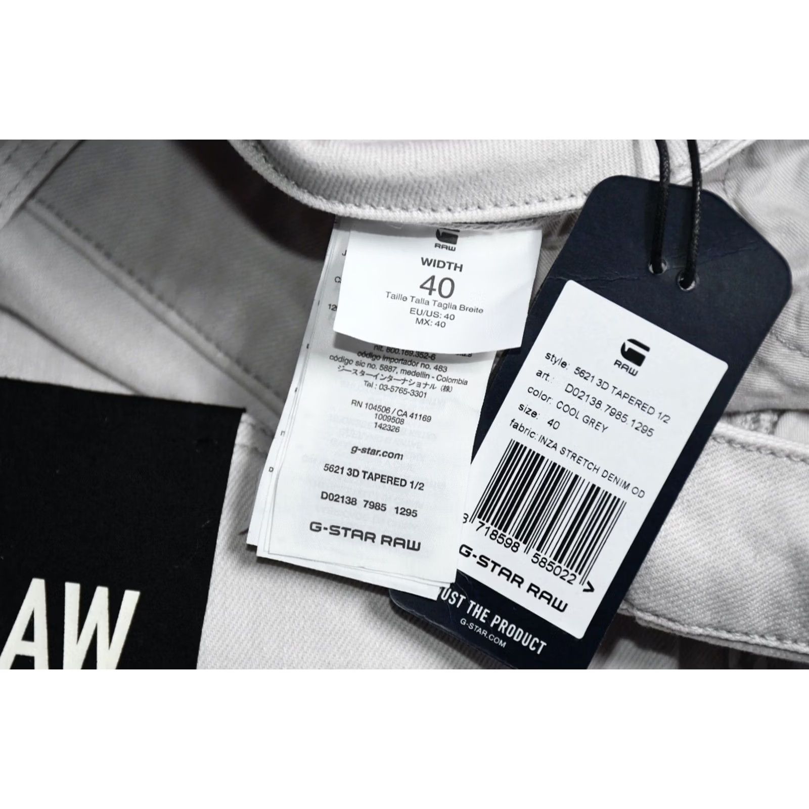 G-Star G-Star RAW 5621 3D TAPERED 1/2 INZA STRETCH DENIM SHORTS Gray 40 Mens Jeans Classic Casual Short Denim Waist 53 cm Inseam 29 cm Size US 40 / EU 56 - 8 Thumbnail