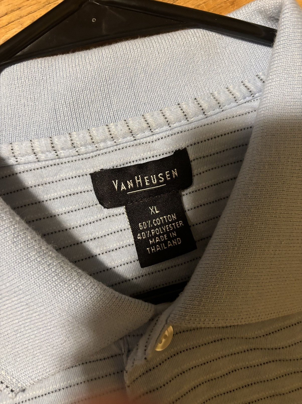 Van Heusen Van Heusen Men Size XL Blue Striped Polo Shirt Short Sleeve Size US XL / EU 56 / 4 - 3 Thumbnail