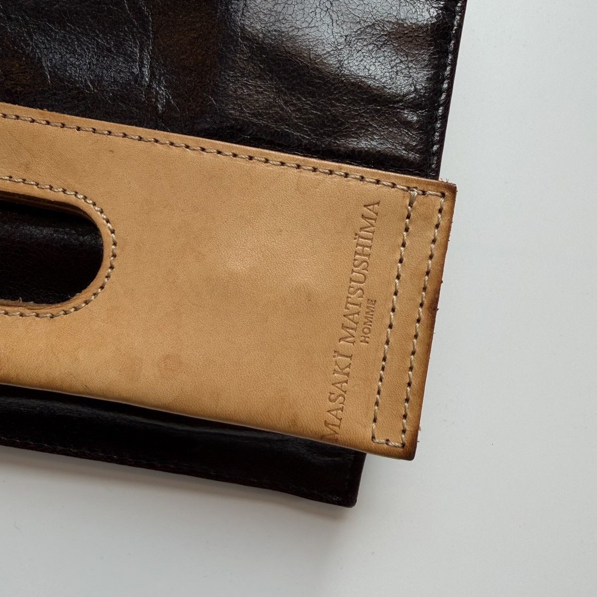Other 1990s Masaki Matsushima Homme Leather Fold Handbag Size ONE SIZE - 4 Thumbnail