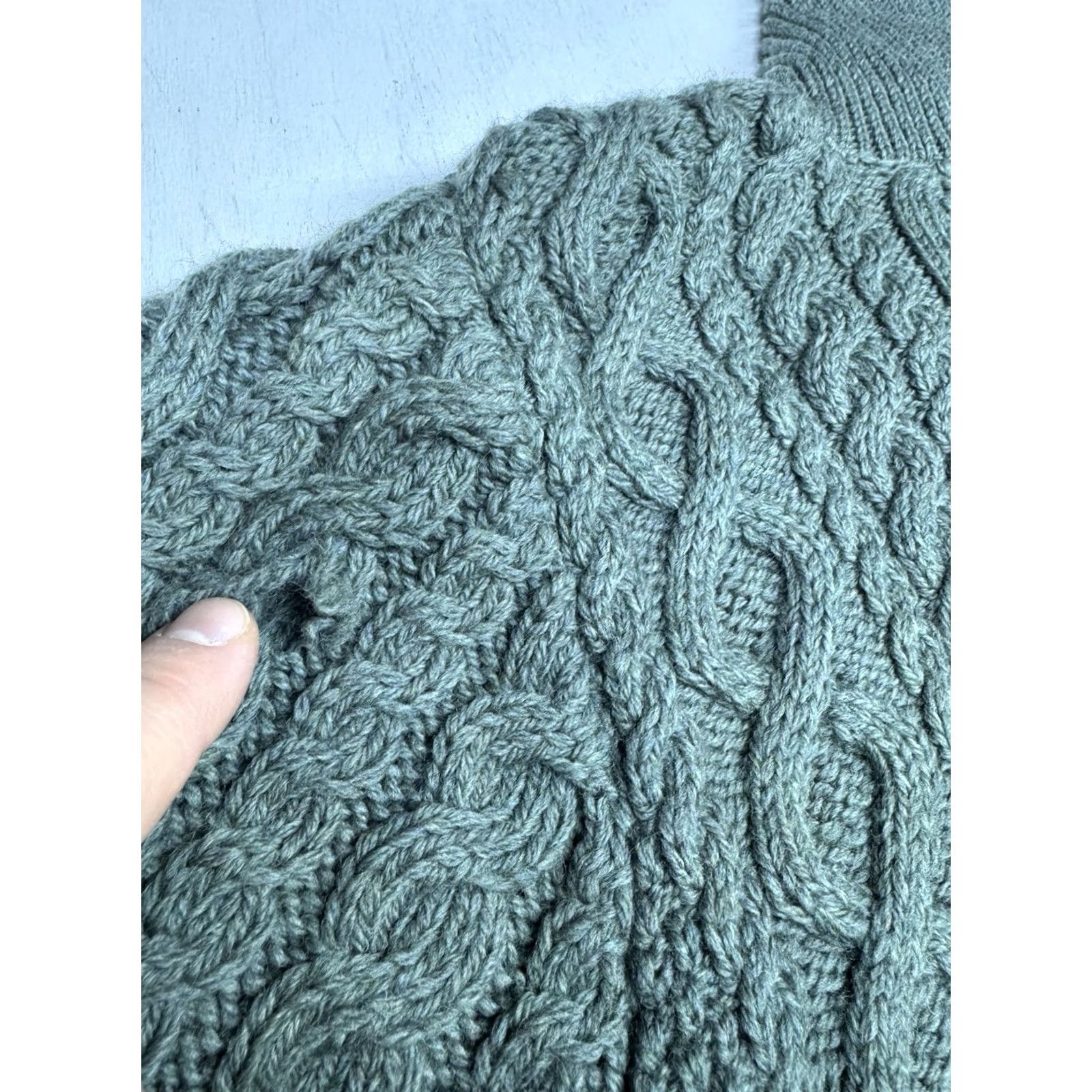 Vintage VINTAGE Aran Crafts Shawl Collar Sweater Mens XL 100% Merino Wool Cable Knit Fisherman Size US XL / EU 56 / 4 - 8 Thumbnail
