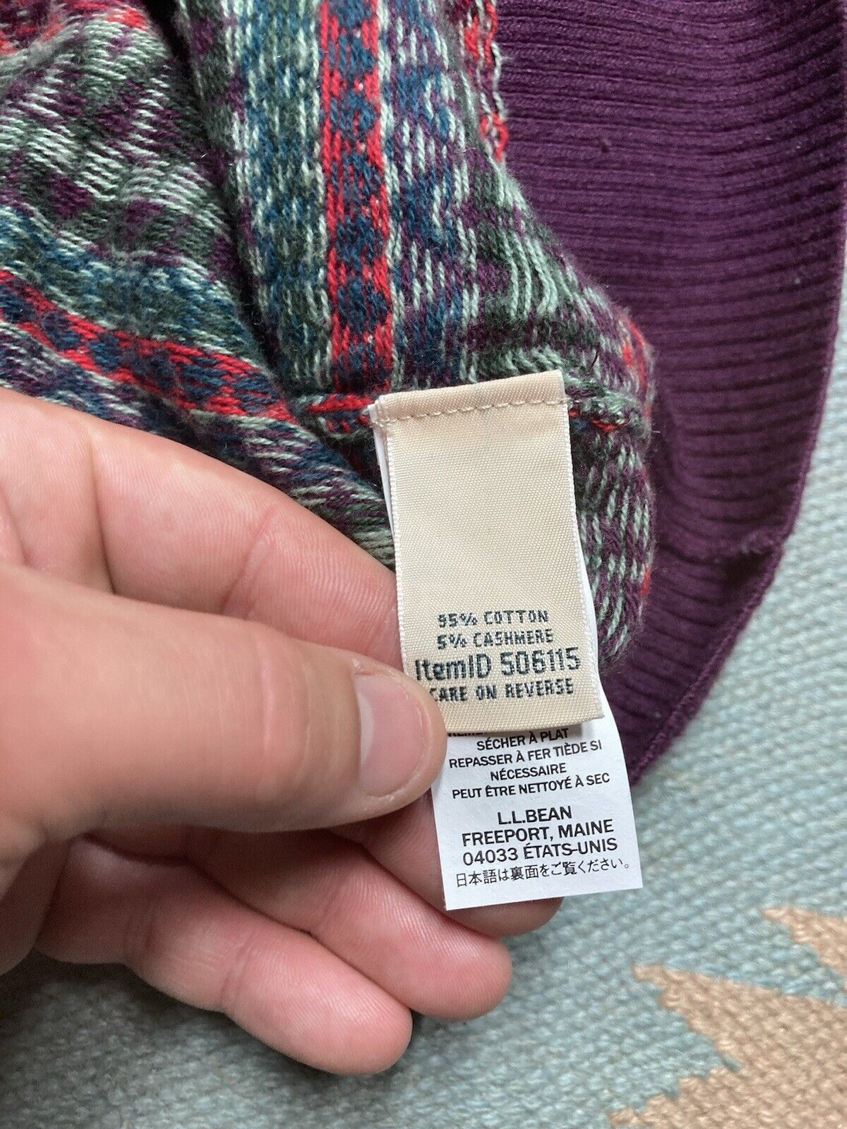 L.L. Bean LL bean sweater cashmere soft comfy abstract geometric S Size S / US 4 / IT 40 - 4 Thumbnail