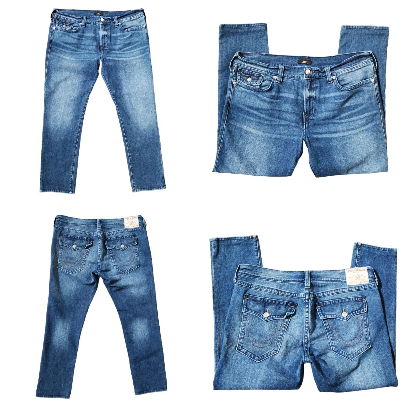 True Religion Rocco Relaxed Skinny SN Flaps Denim SZ 40