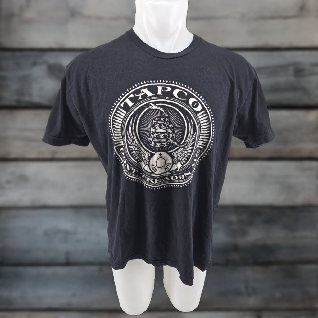 American Apparel VINTAGE TAPCO American Apparel Graphic Logo Promo T Shirt XL Crew Neck Short Sleeve Black Cotton Men USA 90s Military Gun Marines Logo Shirt XL Size US XL / EU 56 / 4 - 1 Thumbnail