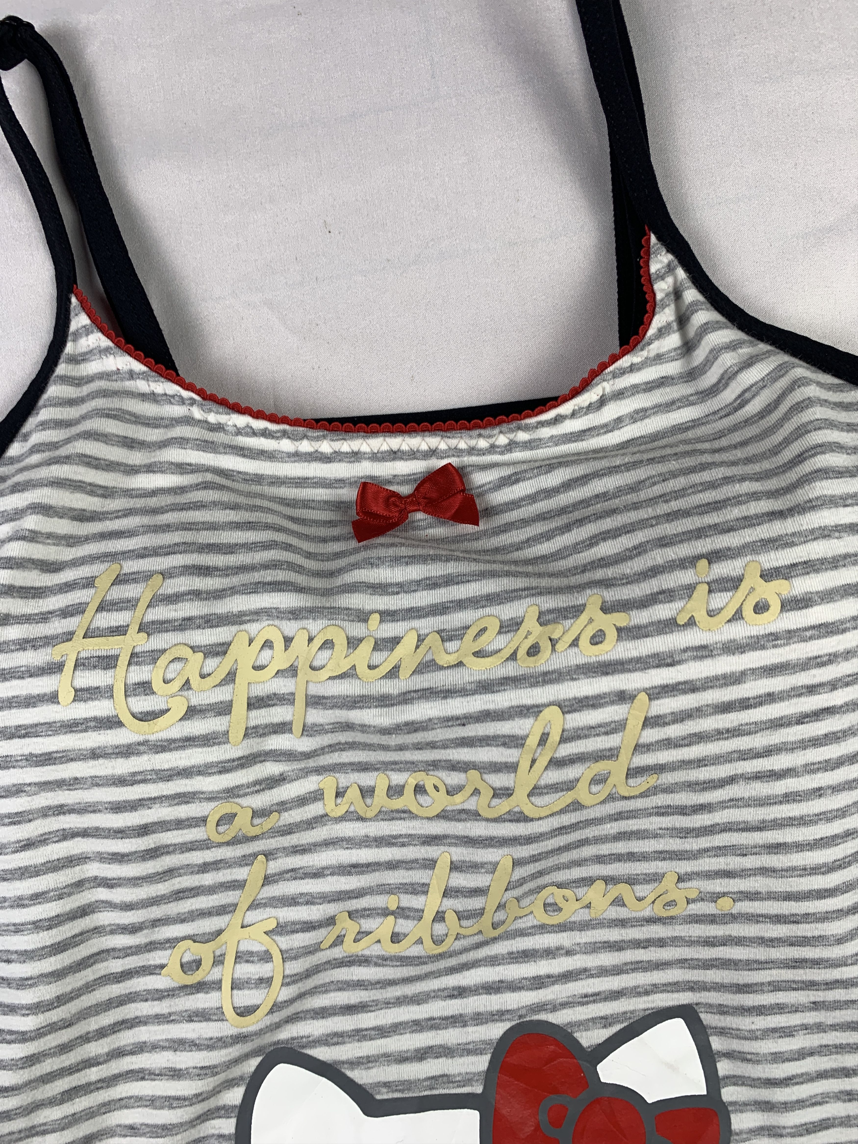 Anime Hello Kitty Stripes Big Naval Ribbon Tanktop Size S / US 4 / IT 40 - 3 Thumbnail
