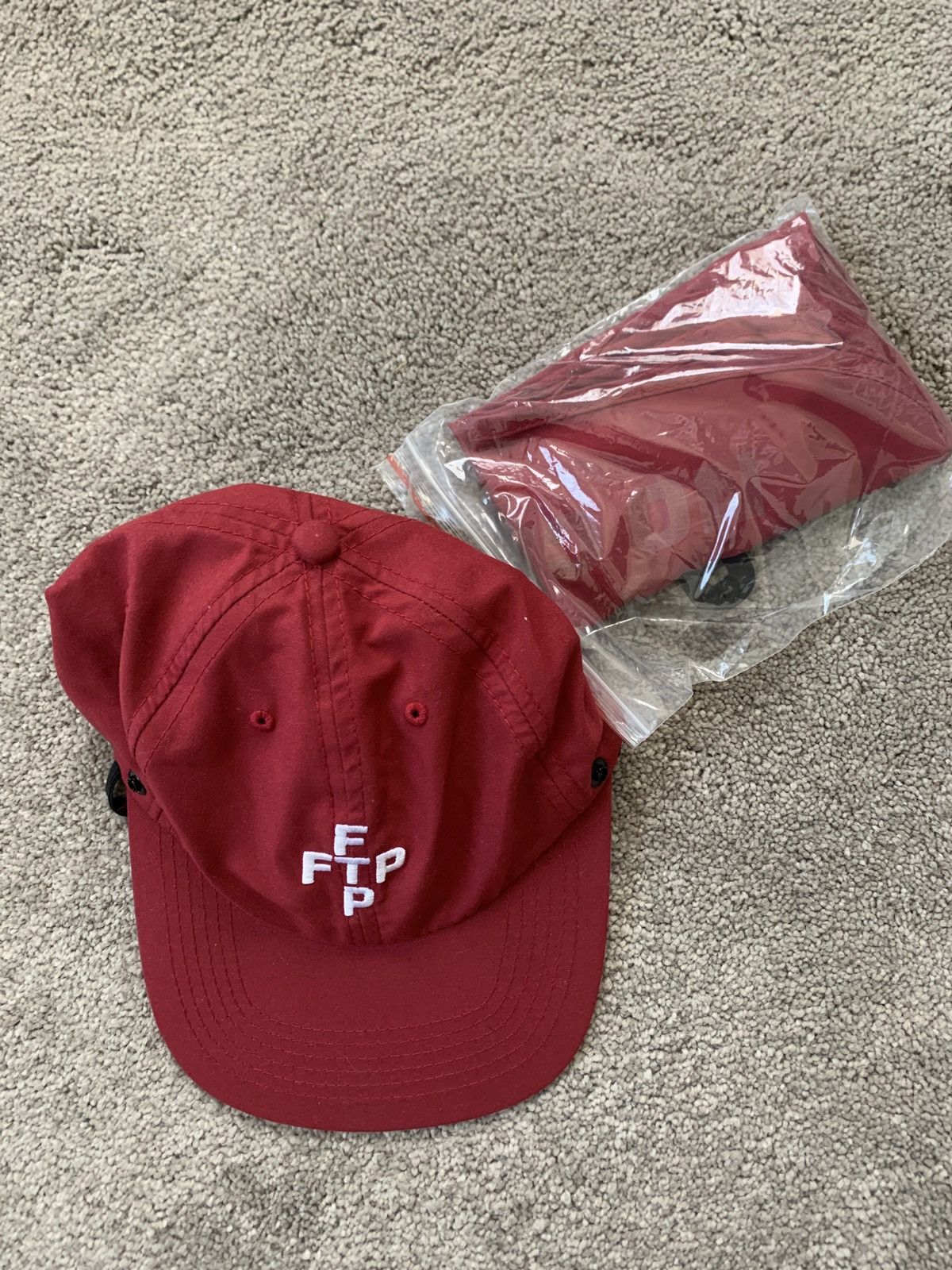 Fuck The Population FTP Facemask Cross Logo Camp Hat Cardinal Size ONE SIZE - 2 Thumbnail
