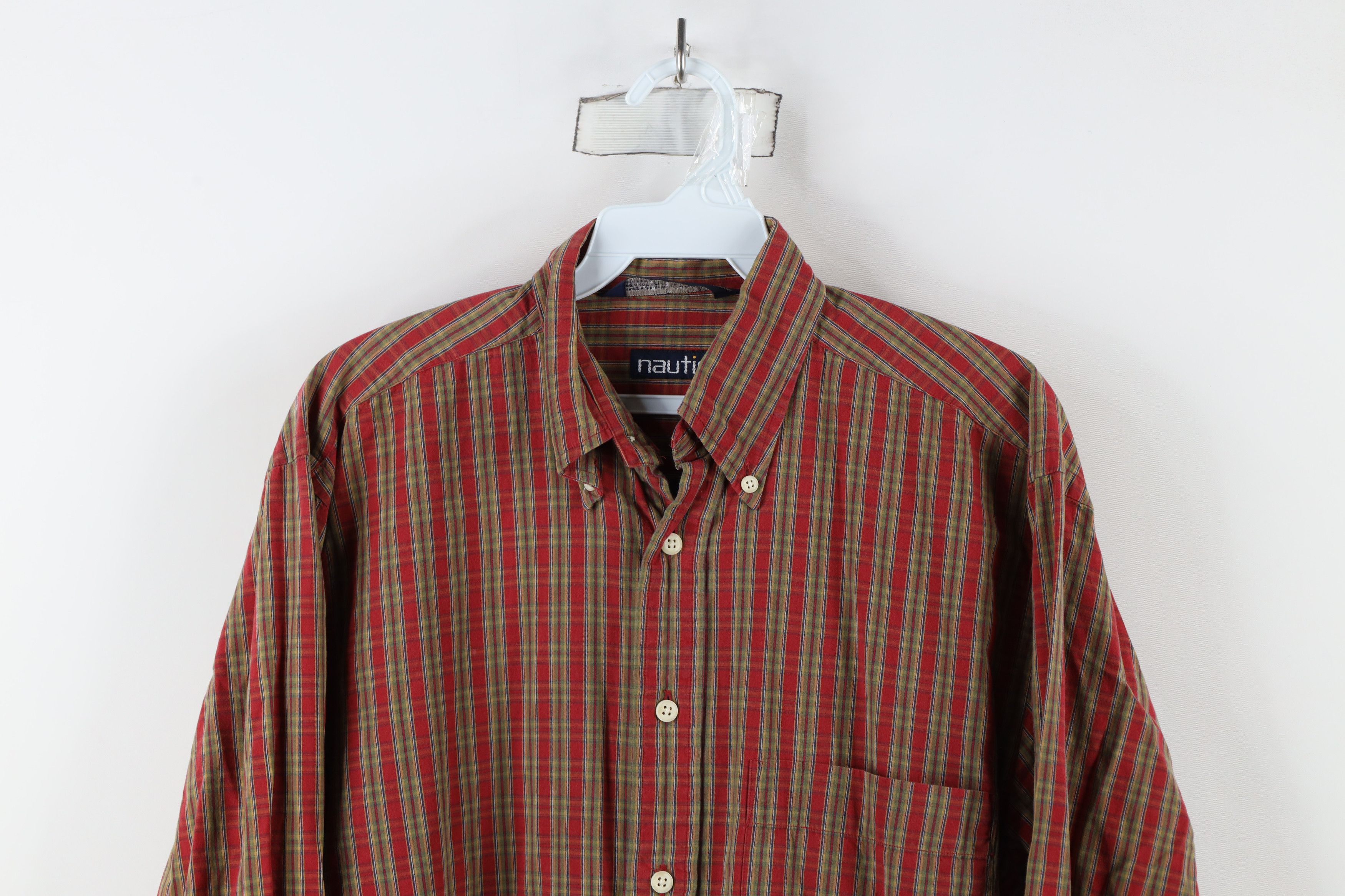 Nautica × Vintage Vintage 90s Nautica Collared Button Down Shirt Plaid Cotton Size US S / EU 44-46 / 1 - 2 Thumbnail