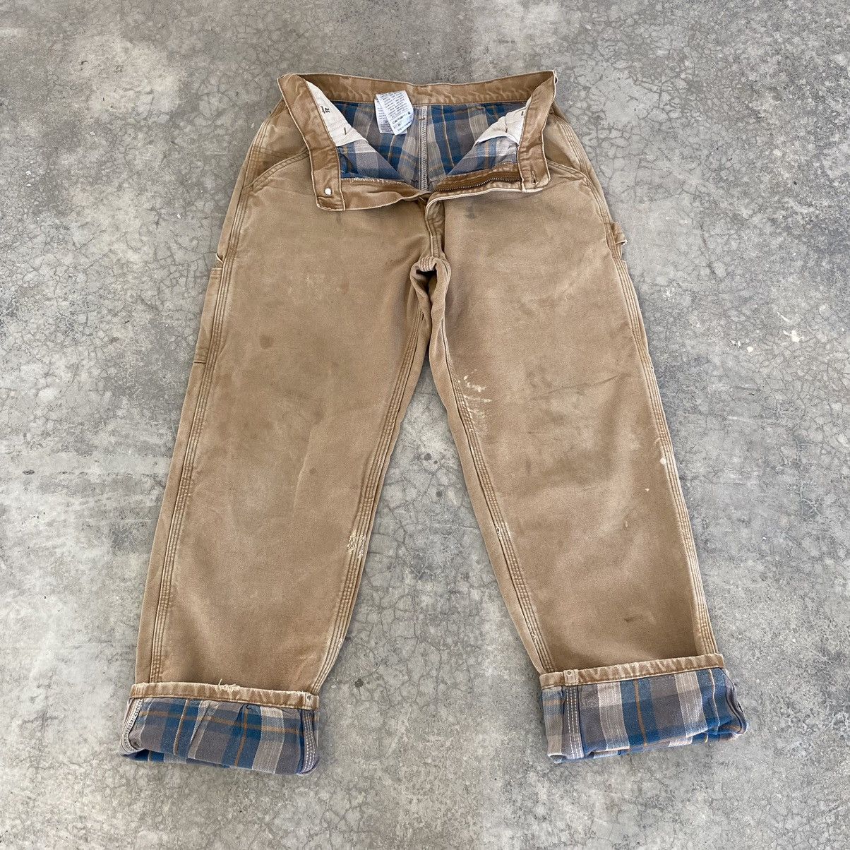 Carhartt Vintage Carhartt Blanket Lined Faded Dirty Carpenter Pants Size US 31 - 3 Thumbnail