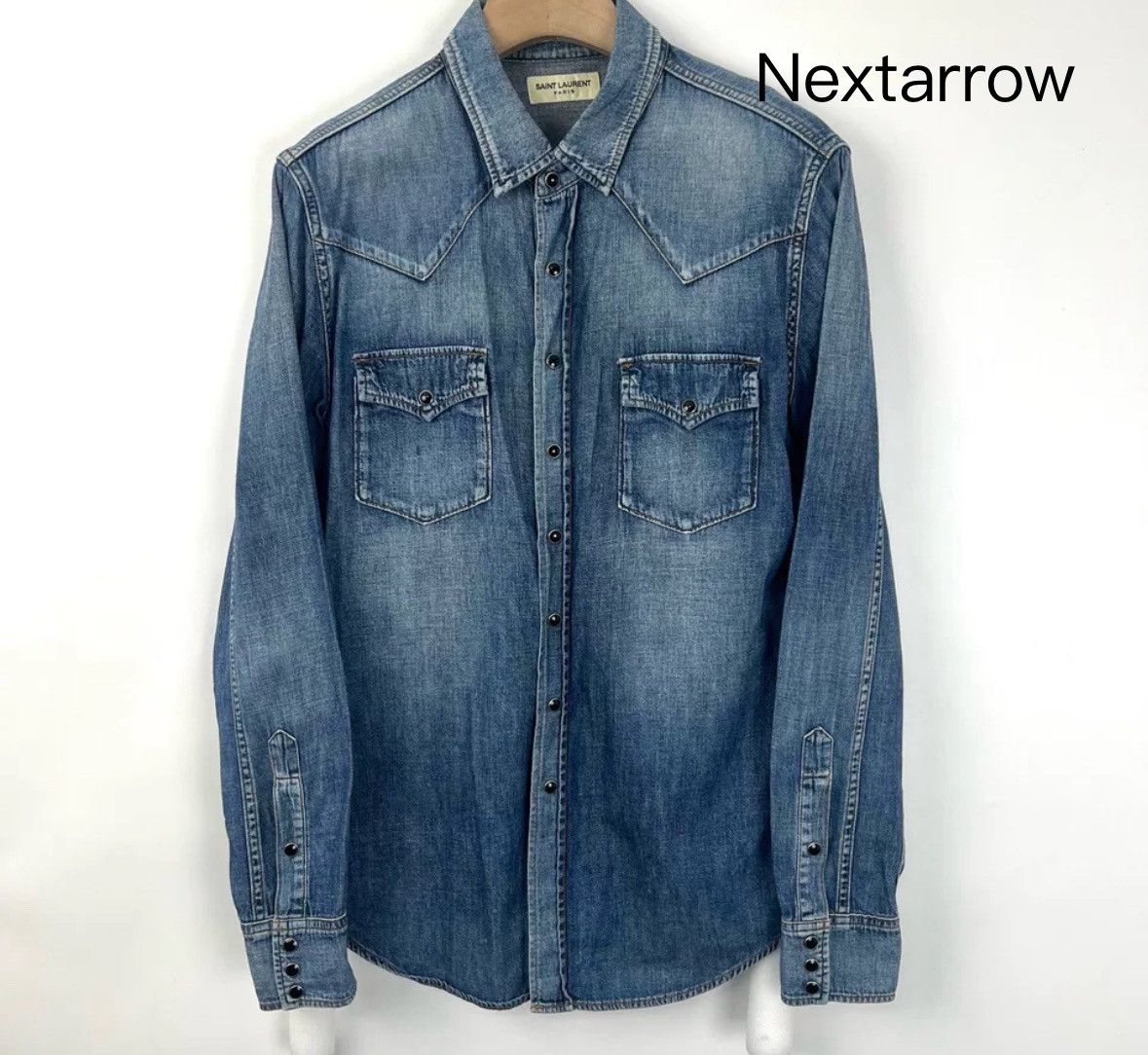 Saint Laurent Paris × Yves Saint Laurent Saint Laurent button down denim shirt 2412-Nextarrow Size US S / EU 44-46 / 1 - 1 Thumbnail