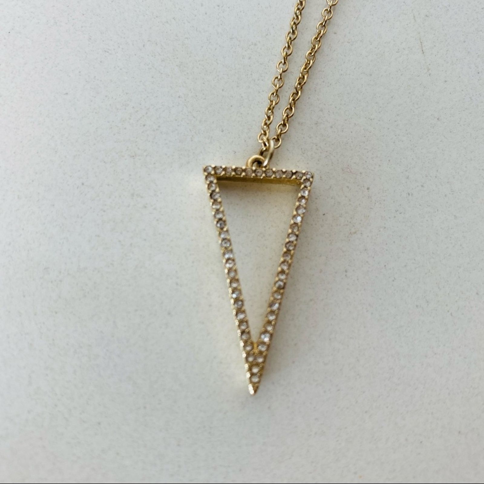 Nordstrom NORDSTROM Gold White CZ Triangle Charm Pendant Necklace Size ONE SIZE - 4 Thumbnail