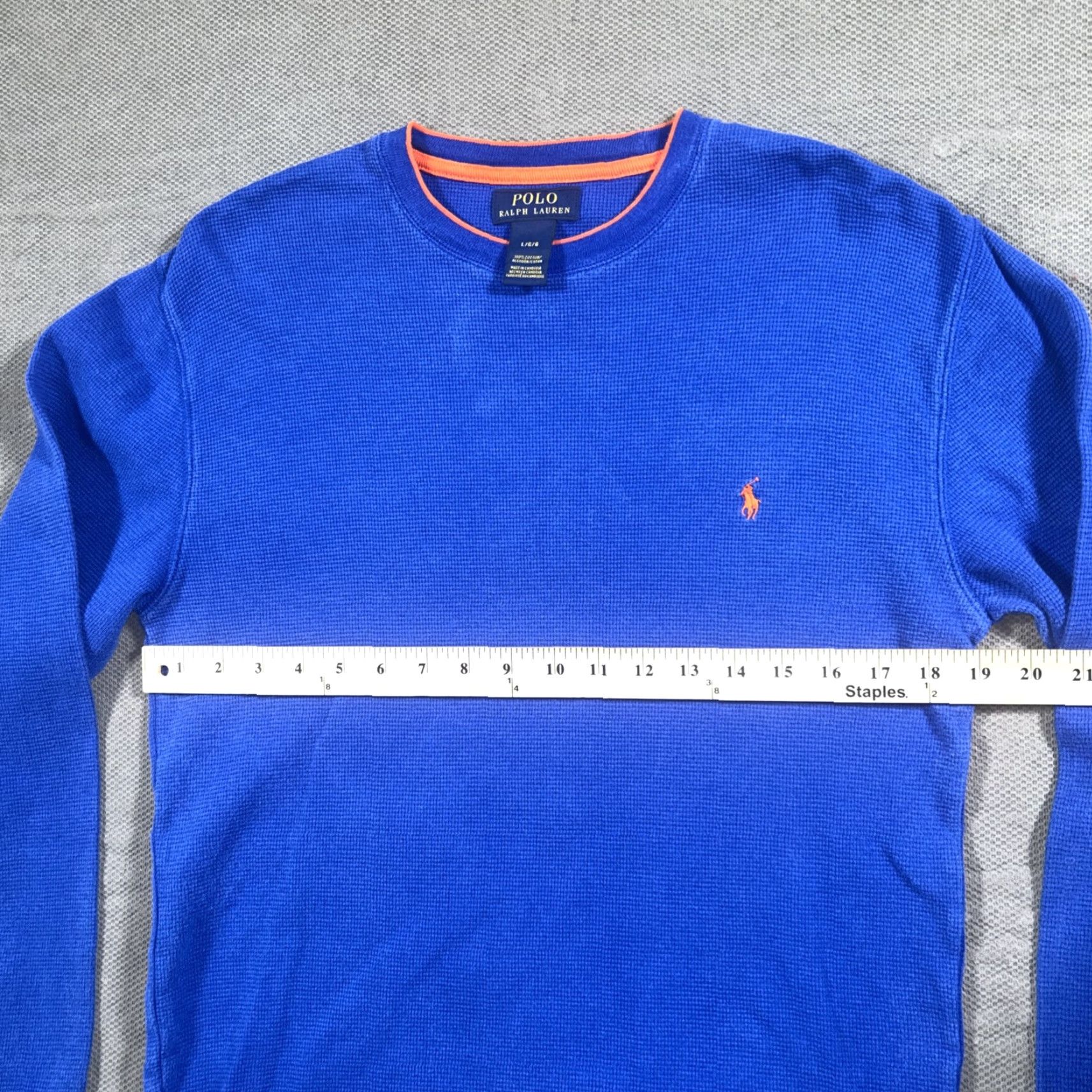 Ralph Lauren Polo Ralph Lauren Blue Thermal Knit Shirt Men’s Large Crest Pony L Size US L / EU 52-54 / 3 - 7 Thumbnail