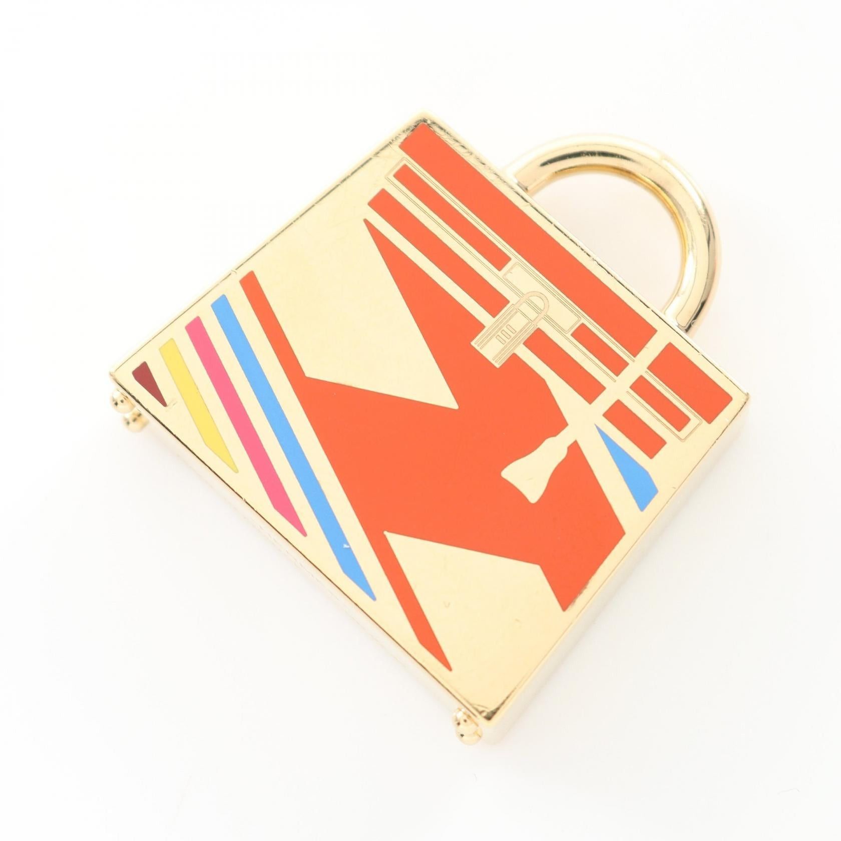 Hermes Kelly Curiosity Pendant Top Gp Gold Multicolor