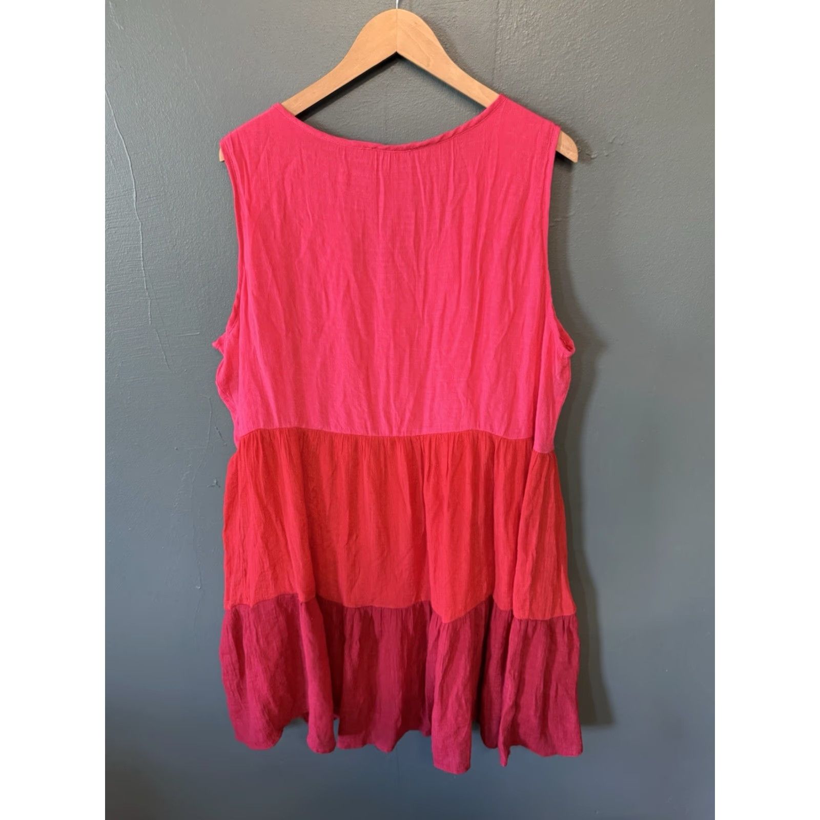 Vintage Indigo Rose Womens Sleeveless Summer Red Slip Dress Flowy Size 3X Midi Size XXL / US 16-18 / IT 52-54 - 2 Thumbnail