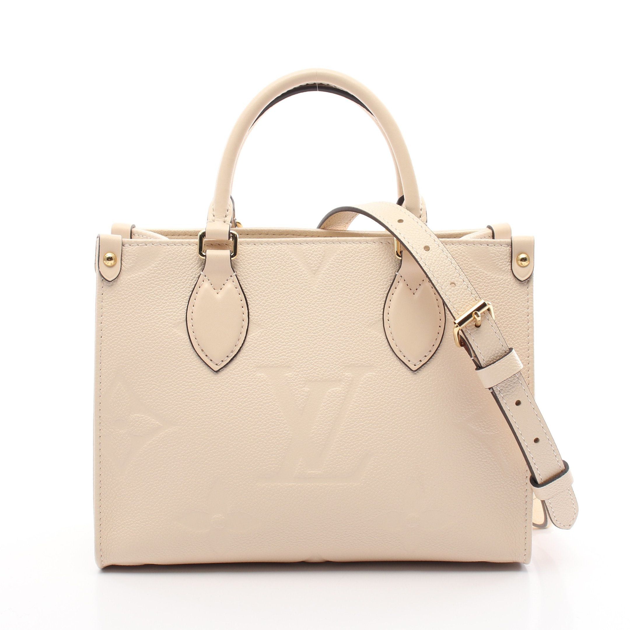 Louis Vuitton Louis Vuitton On-The-Go Pm Monogram Empreinte Claim Handbag Leather Ivory Size ONE SIZE - 1 Thumbnail