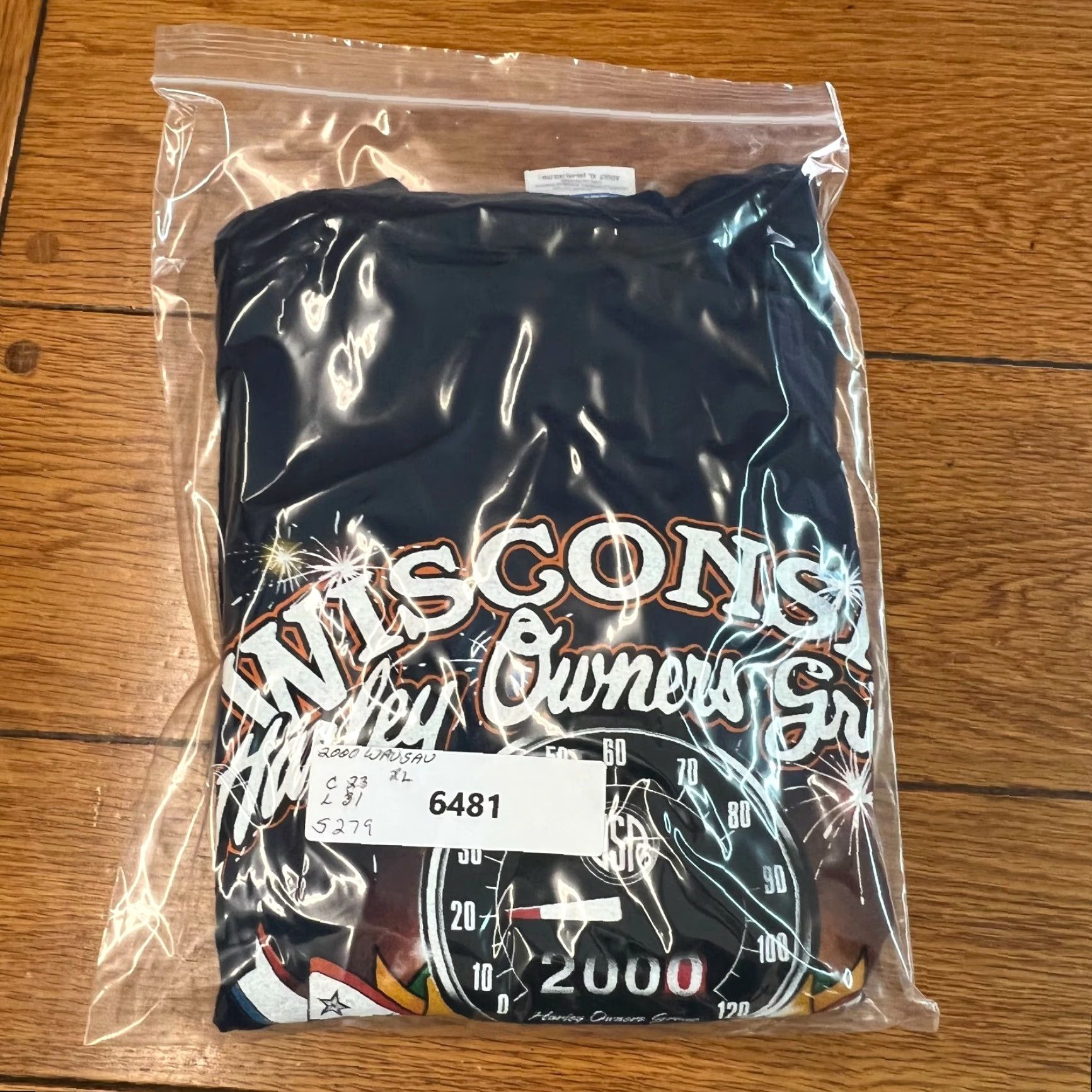 Hanes VINTAGE Hanes Beefy-T Wisconsin Harley Owners Group State Rally 2000 T-Shirt XL Blue Graphic Regular Fit Mens Size US XL / EU 56 / 4 - 8 Thumbnail