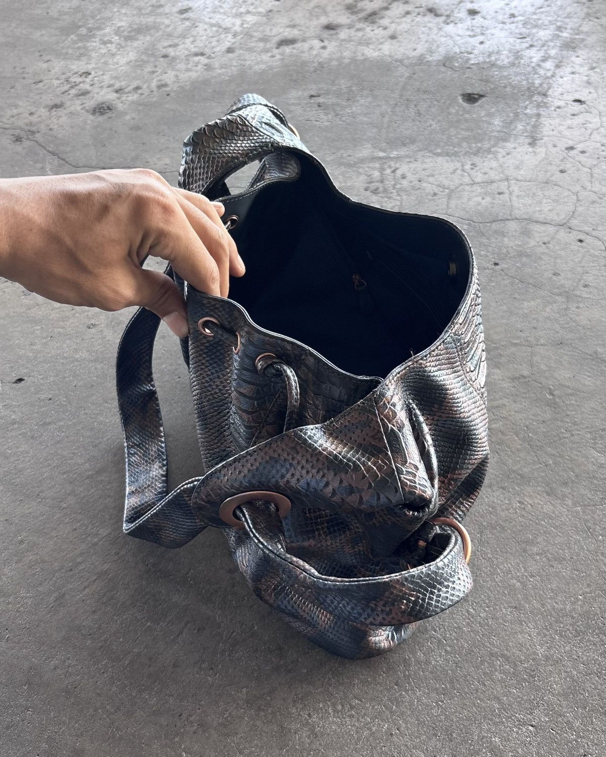 If Six Was Nine × Japanese Brand × Le Grande Bleu (L.G.B.) Charlie Lapson Vintage Crocodile Skin Style Bag Size ONE SIZE - 5 Thumbnail