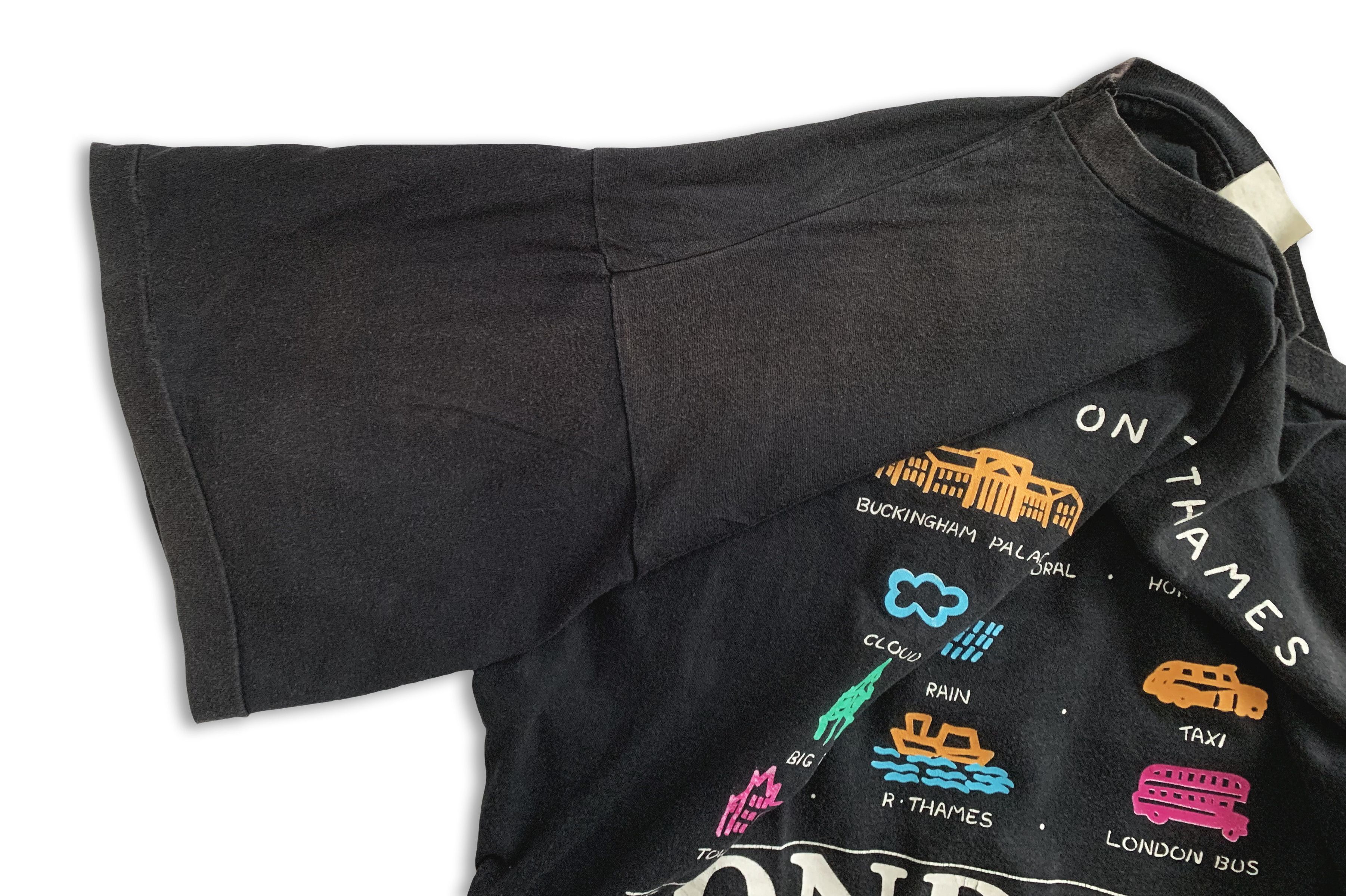 Other Vintage 1990s LONDON t shirt Single Stitch Tee 80s Faded Size US XL / EU 56 / 4 - 9 Thumbnail