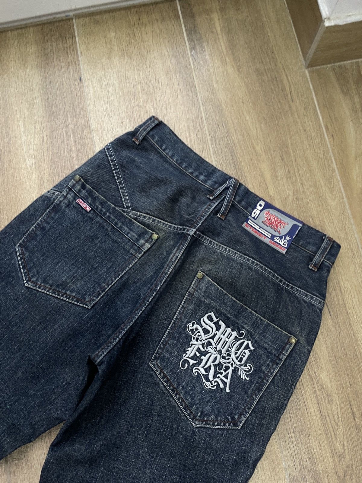 Vintage Vintage Baggy Jeans Flared Avant Garde Y2K Rap Washed Japan Size US 32 / EU 48 - 6 Thumbnail