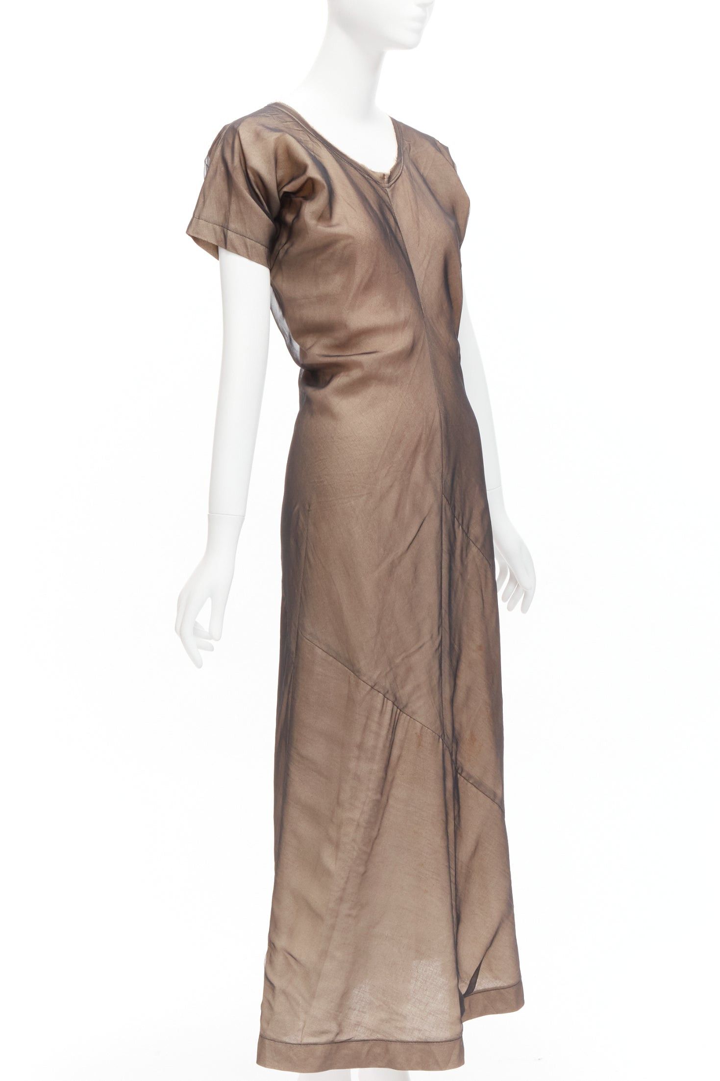 Comme des Garcons COMME DES GARCONS Vintage nude black sheer overlay A-line bias dress S Cindy Sherman Size S / US 4 / IT 40 - 1 Thumbnail